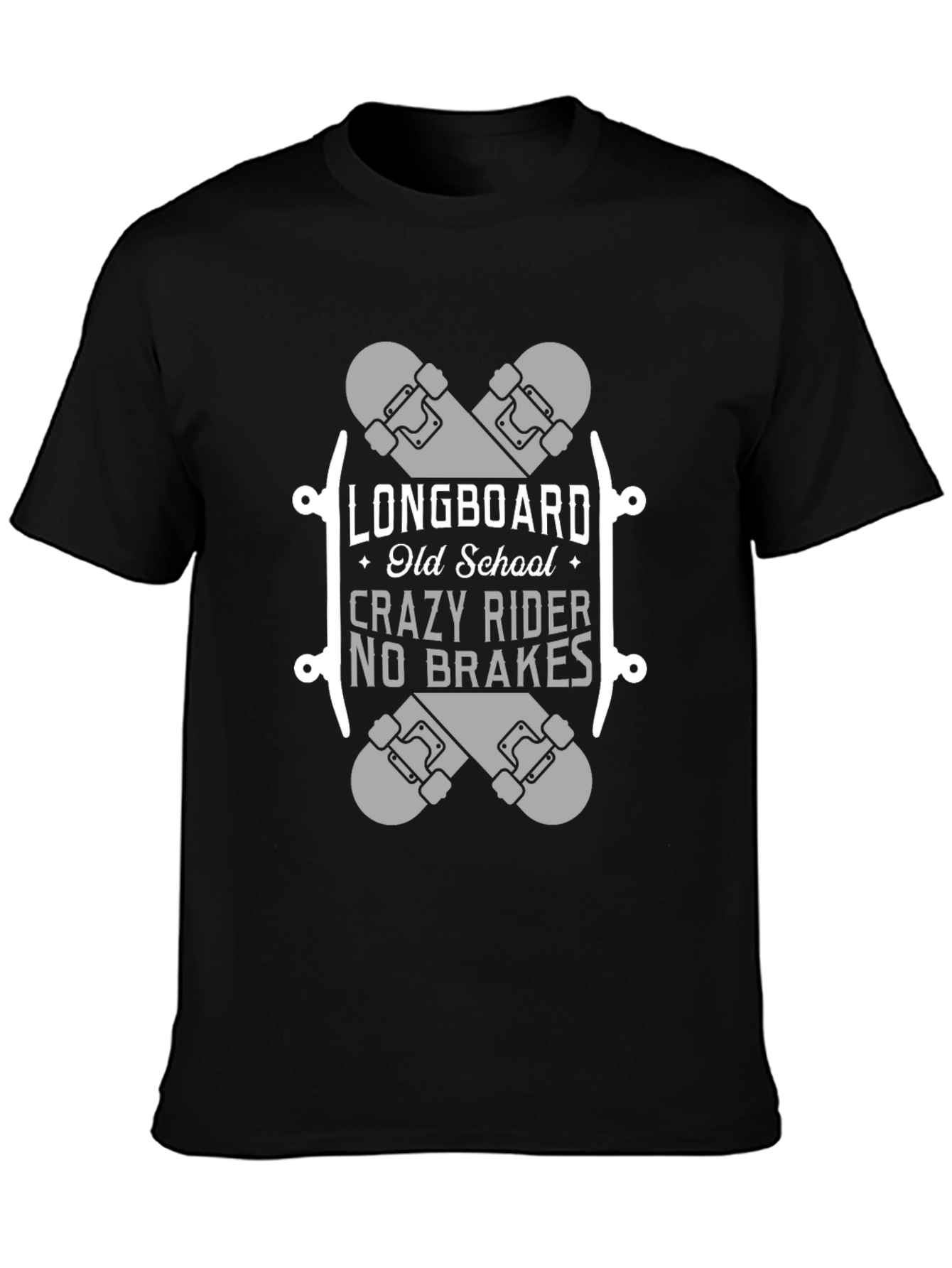Longboard Old School Crazy Rider T-Shirt