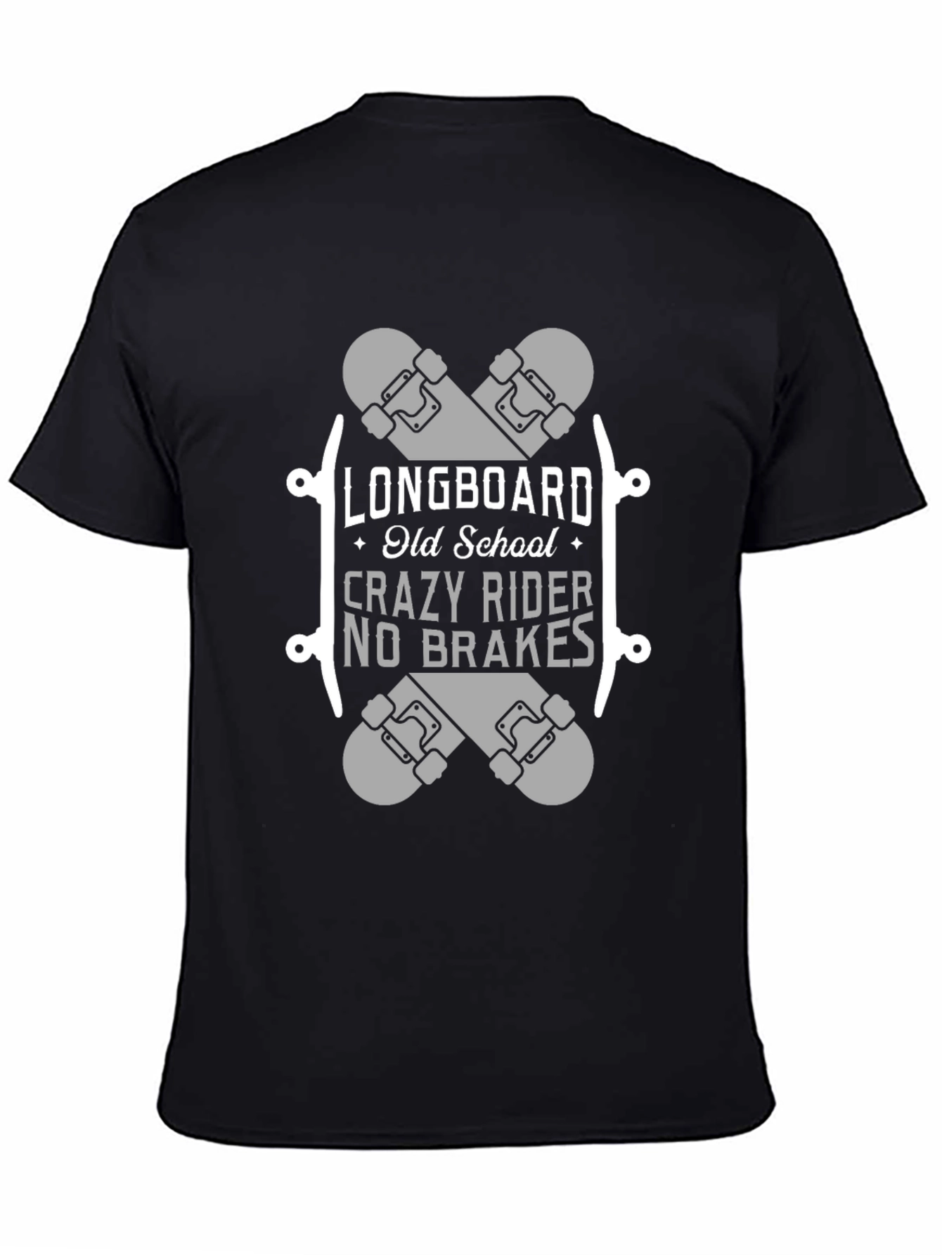 Longboard Old School Crazy Rider T-Shirt