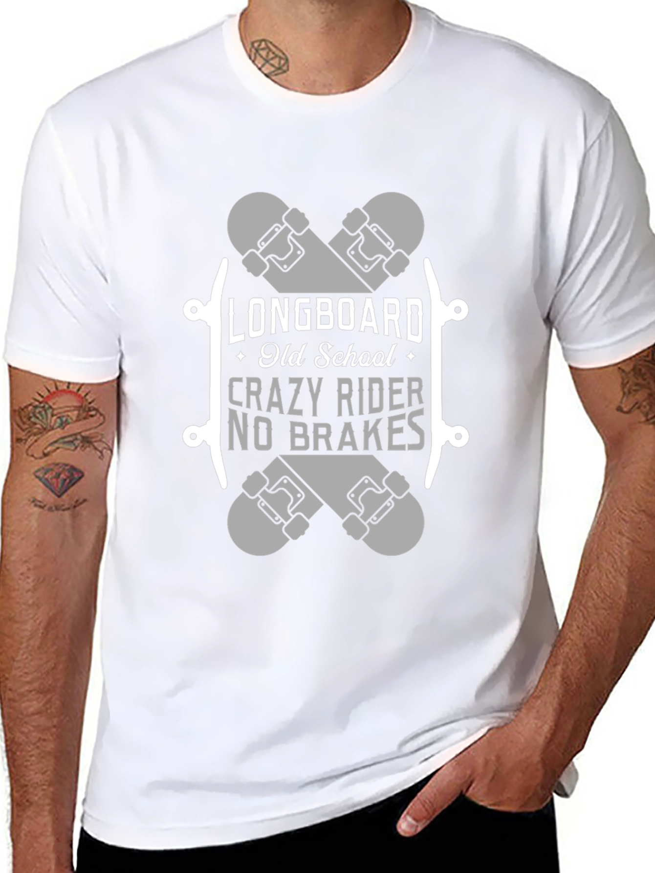 Longboard Old School Crazy Rider T-Shirt