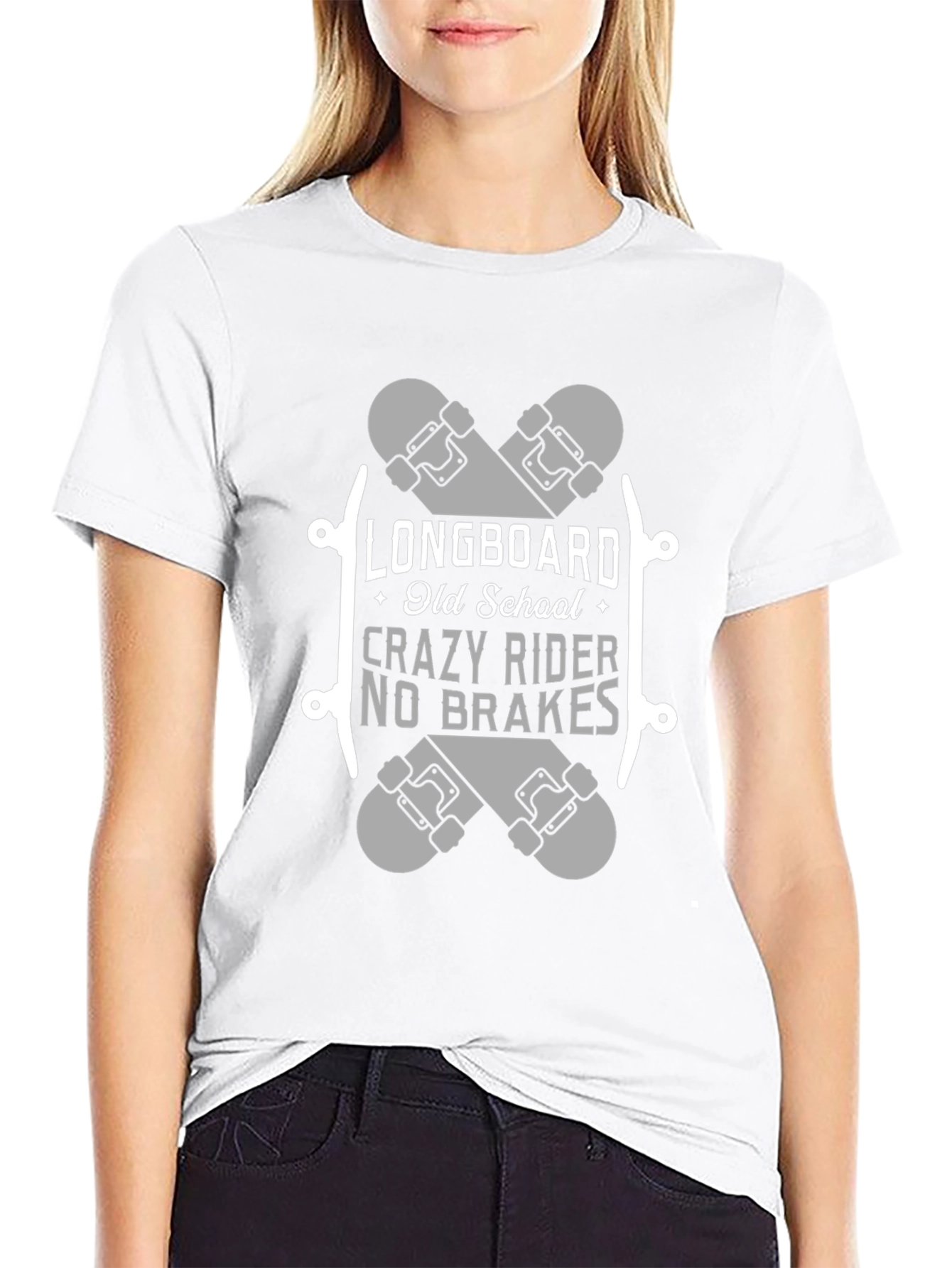Longboard Old School Crazy Rider T-Shirt