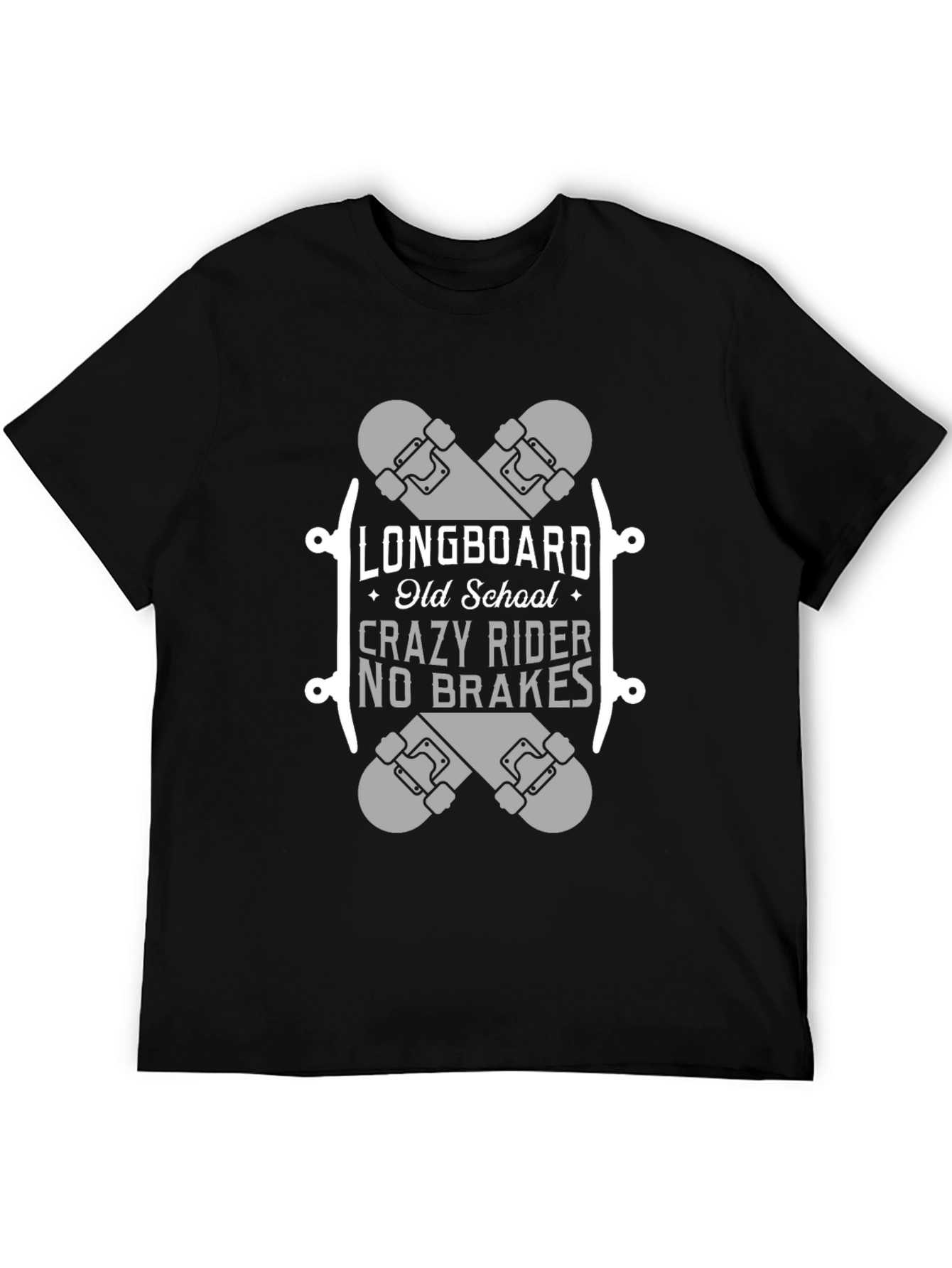 Longboard Old School Crazy Rider T-Shirt