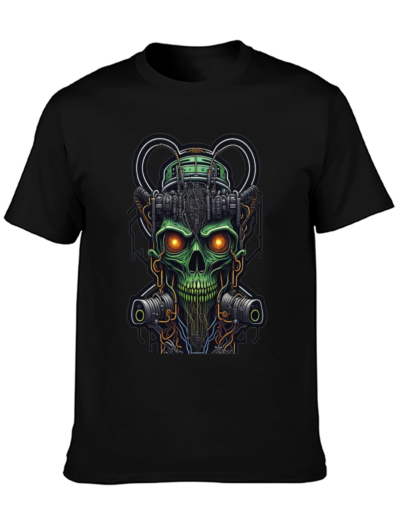 Cyberpunk Skull Graphic Tee - Unique Techwear Design