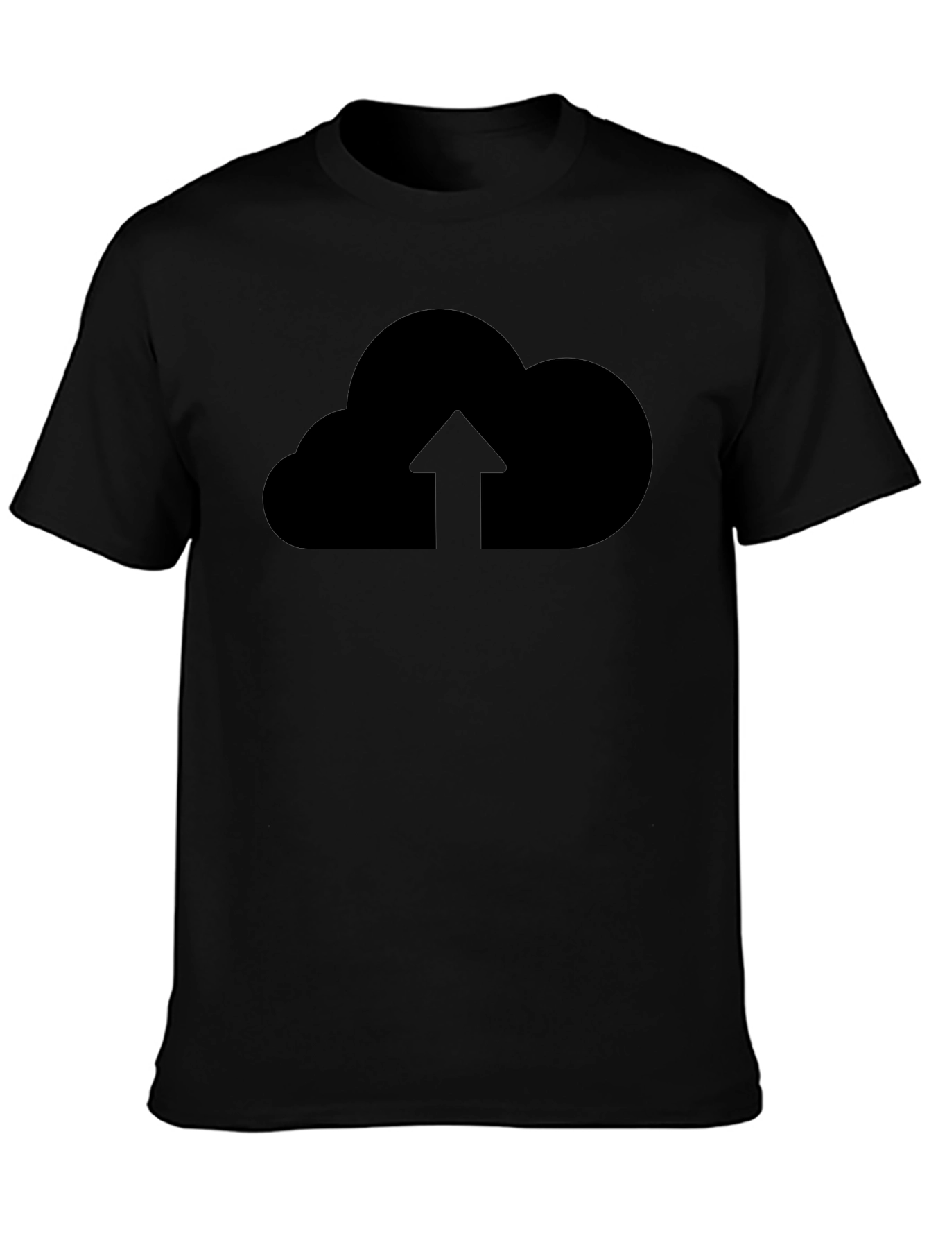 Cloud Upload Graphic Tee - Stylish Black T-Shirt