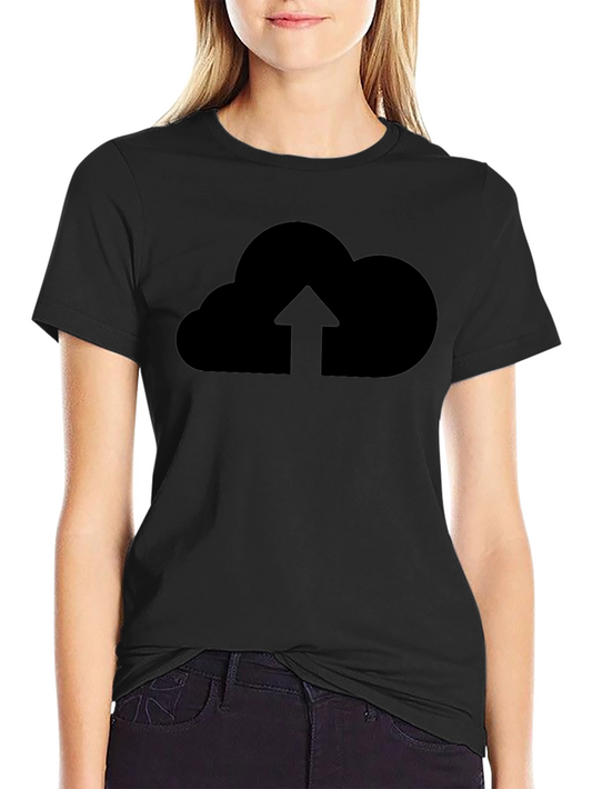 Cloud Upload Graphic Tee - Stylish Black T-Shirt