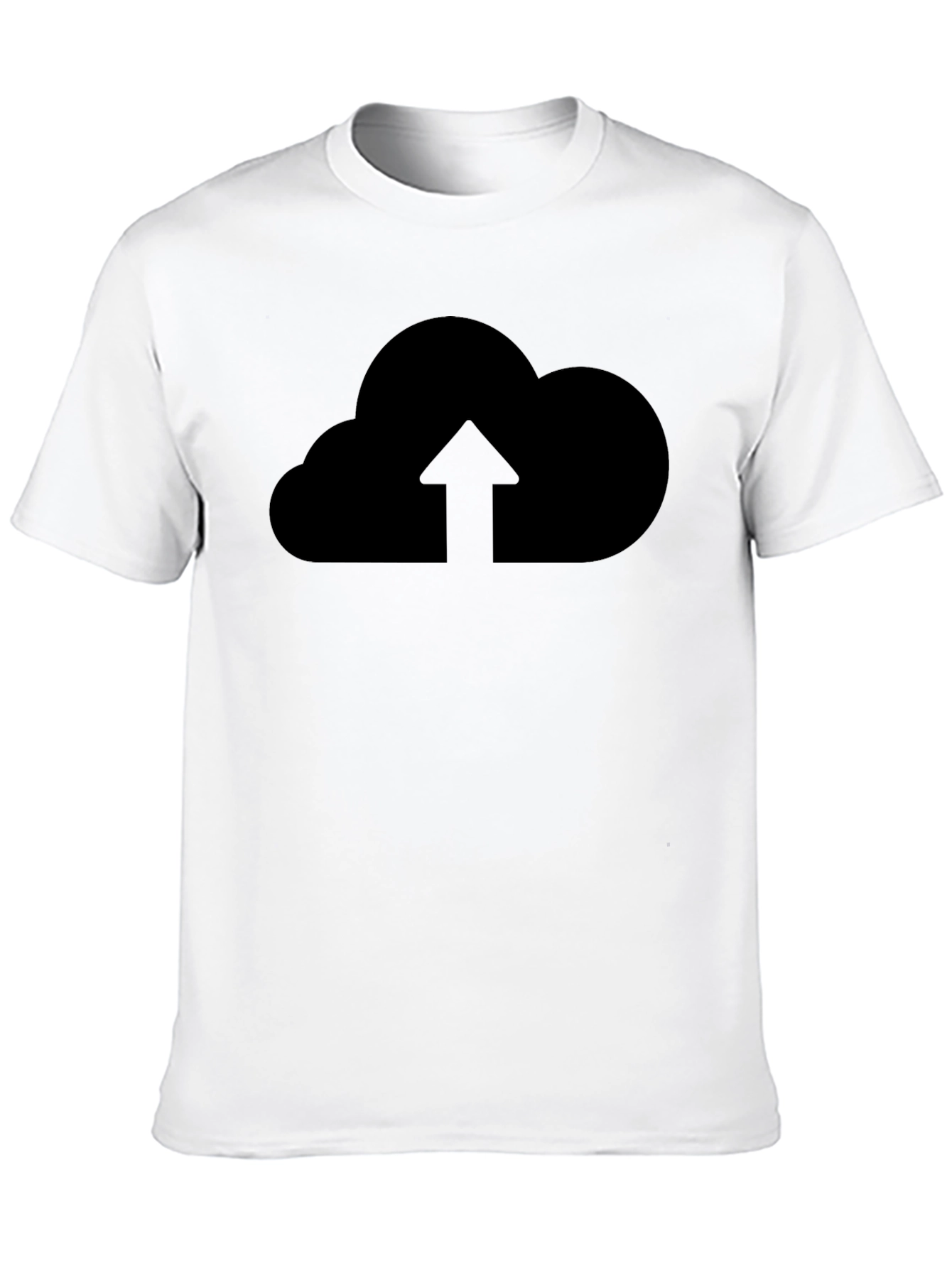 Cloud Upload Graphic Tee - Stylish Black T-Shirt