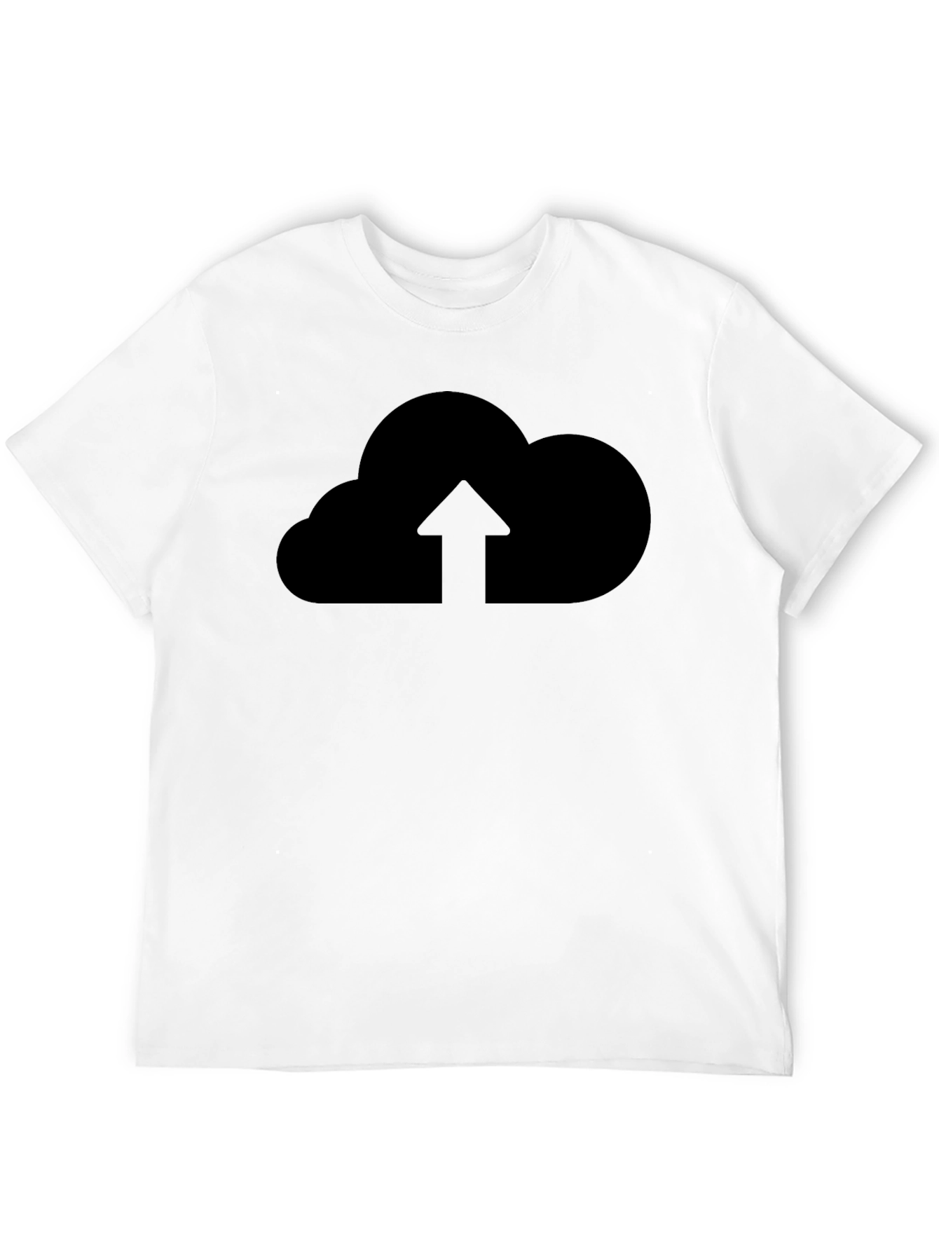 Cloud Upload Graphic Tee - Stylish Black T-Shirt