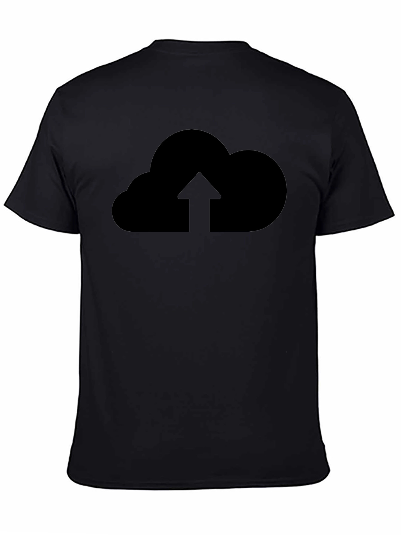 Cloud Upload Graphic Tee - Stylish Black T-Shirt