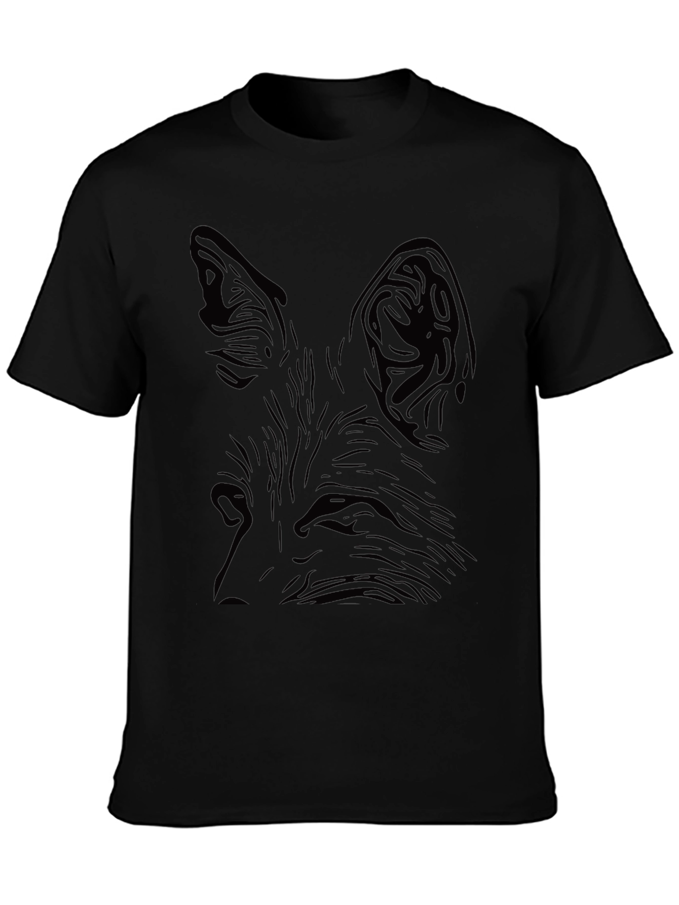 Mens Black Fox Graphic Print T-Shirt