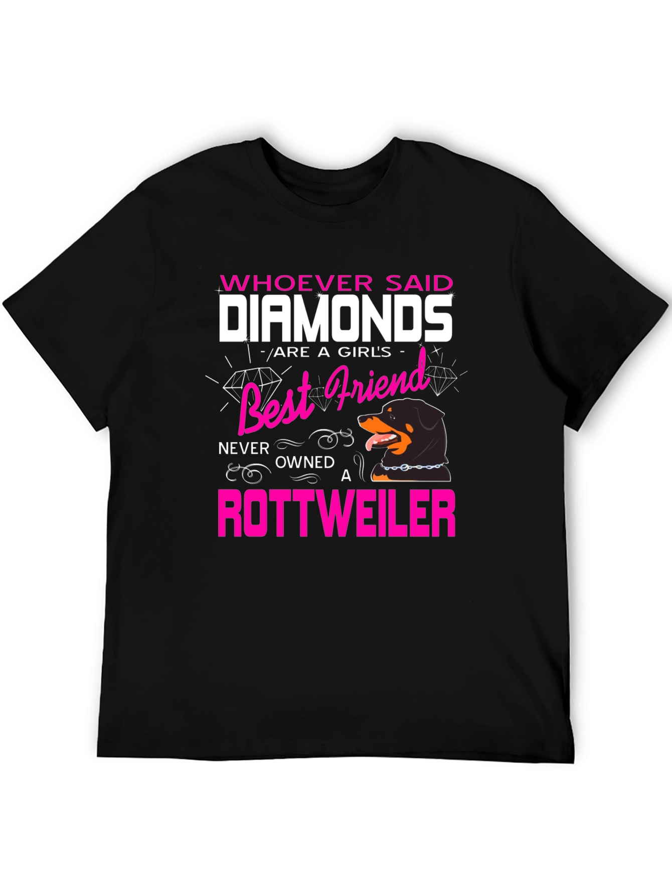 Diamonds vs. Rottweiler Graphic Tee - Dog Lover T-Shirt
