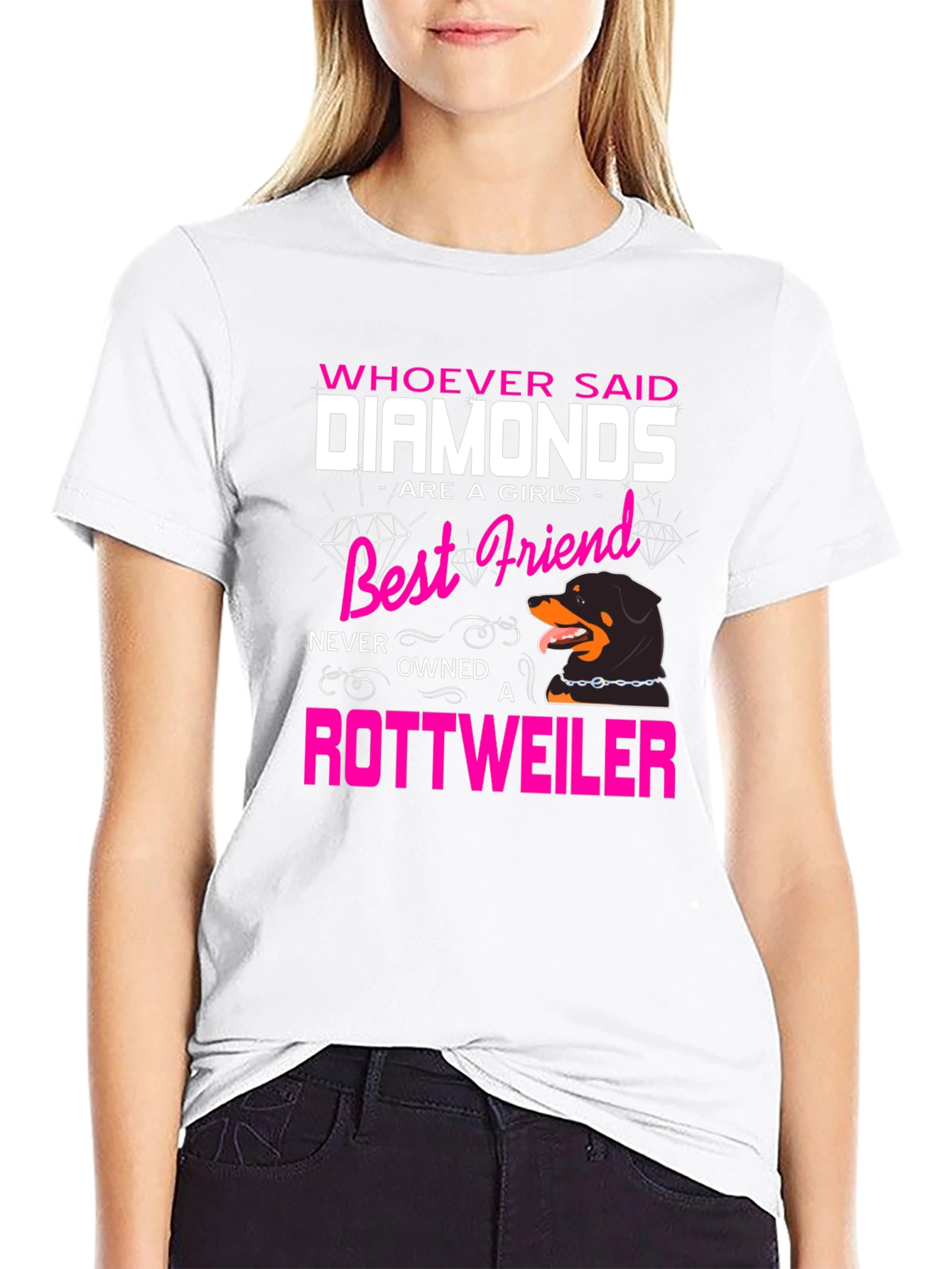 Diamonds vs. Rottweiler Graphic Tee - Dog Lover T-Shirt