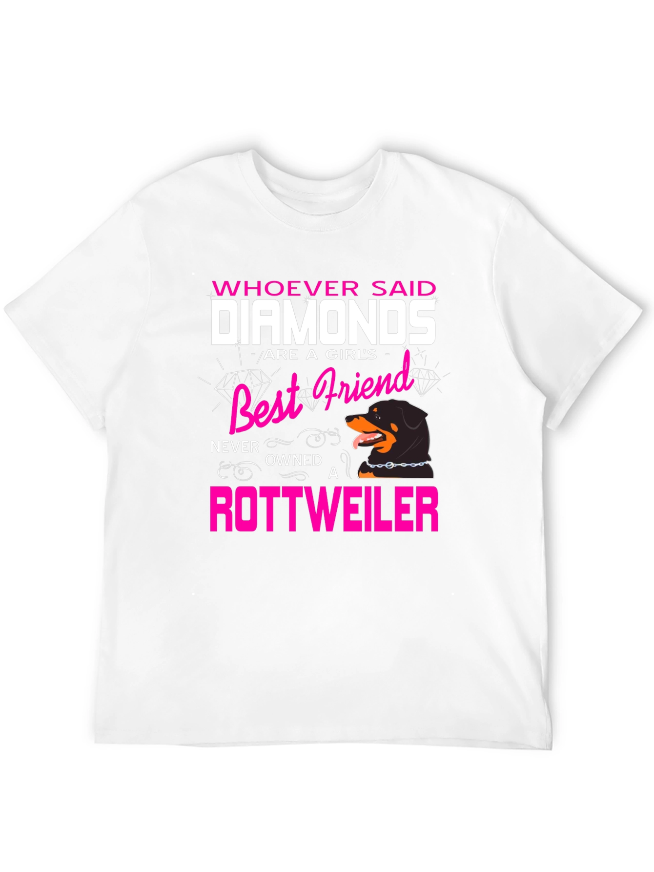 Diamonds vs. Rottweiler Graphic Tee - Dog Lover T-Shirt