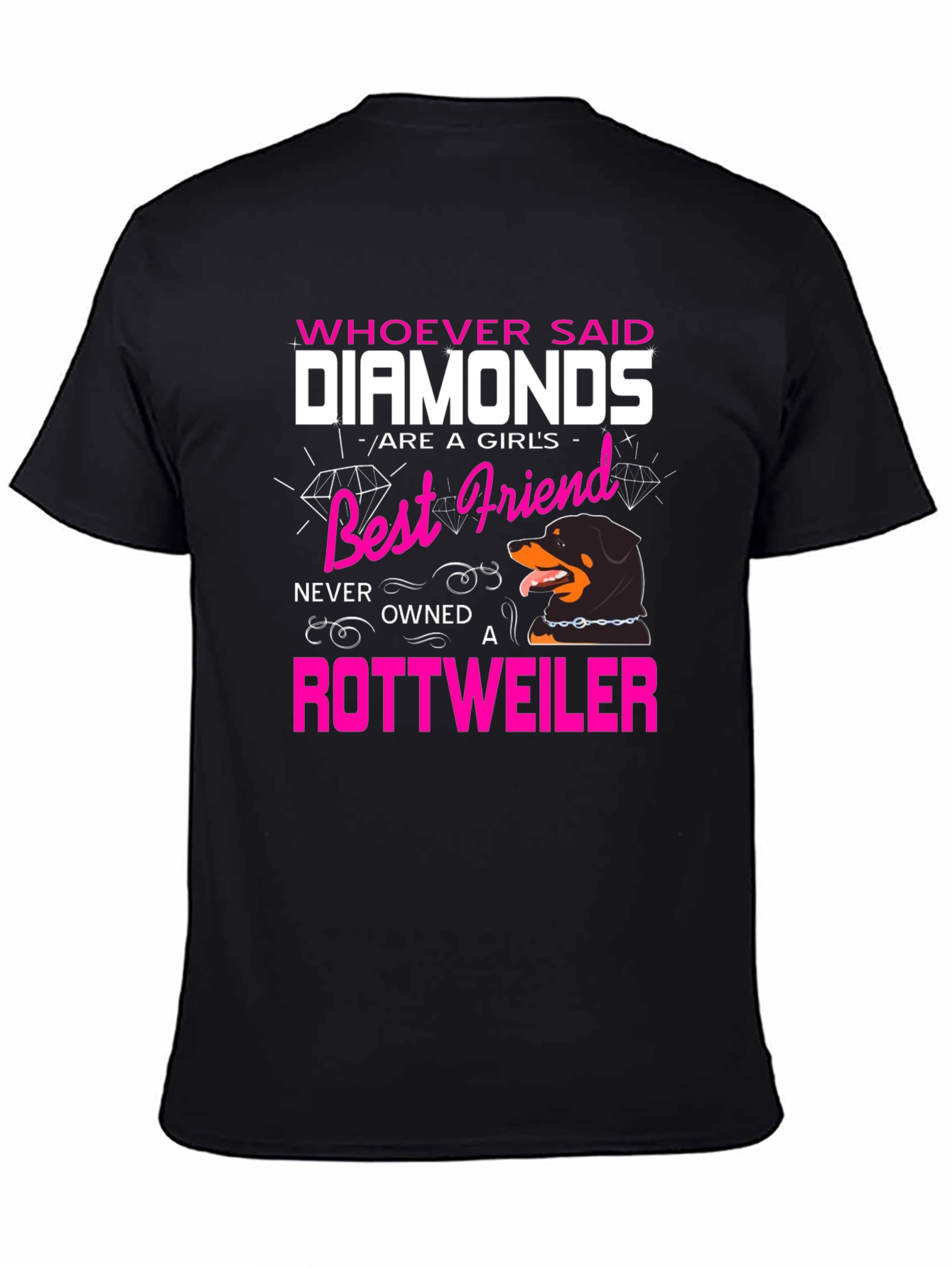 Diamonds vs. Rottweiler Graphic Tee - Dog Lover T-Shirt