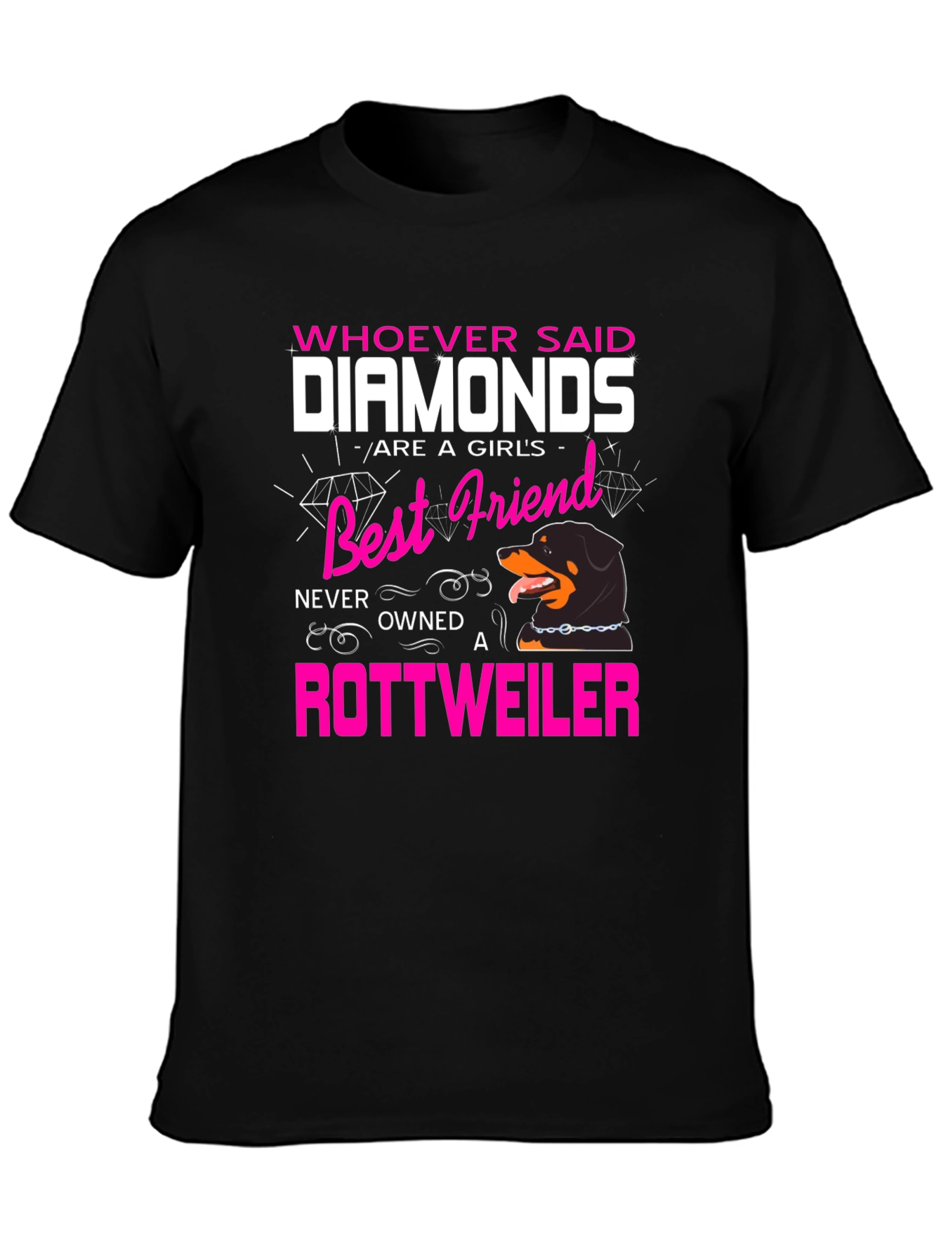 Diamonds vs. Rottweiler Graphic Tee - Dog Lover T-Shirt
