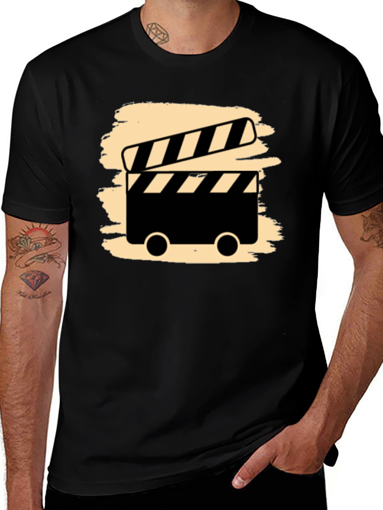 Movie Clapperboard Graphic Tee - Black
