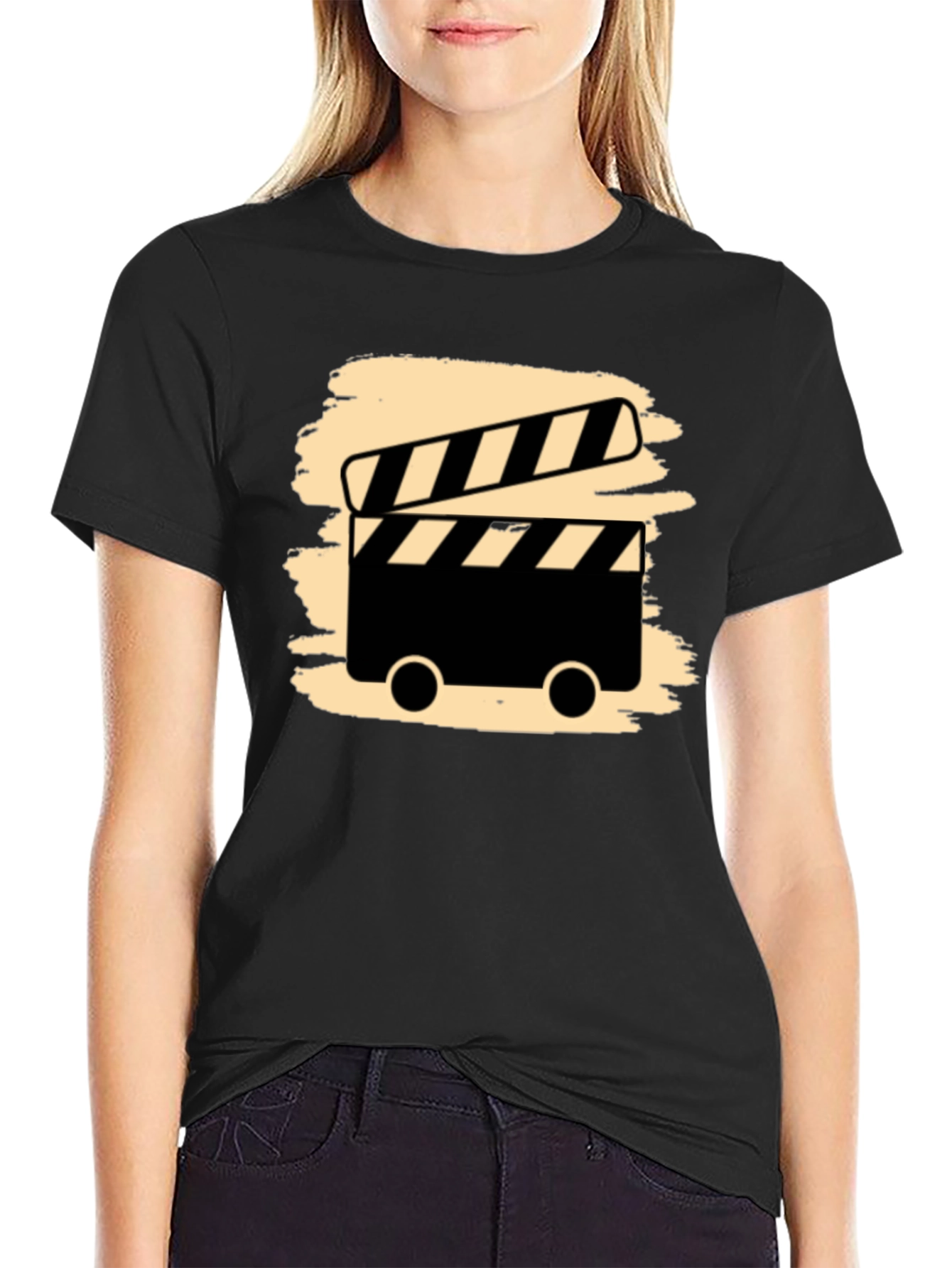 Movie Clapperboard Graphic Tee - Black