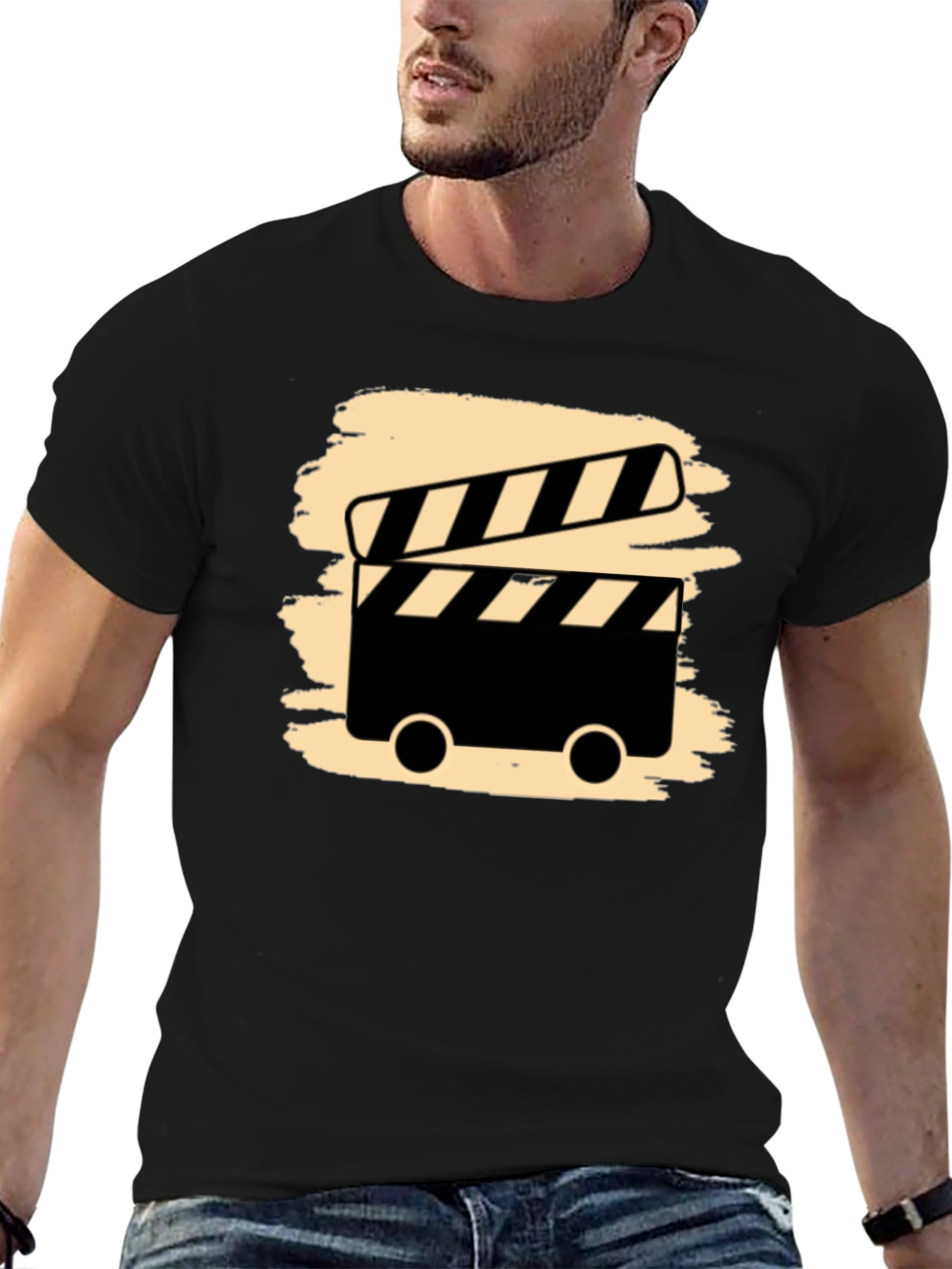 Movie Clapperboard Graphic Tee - Black