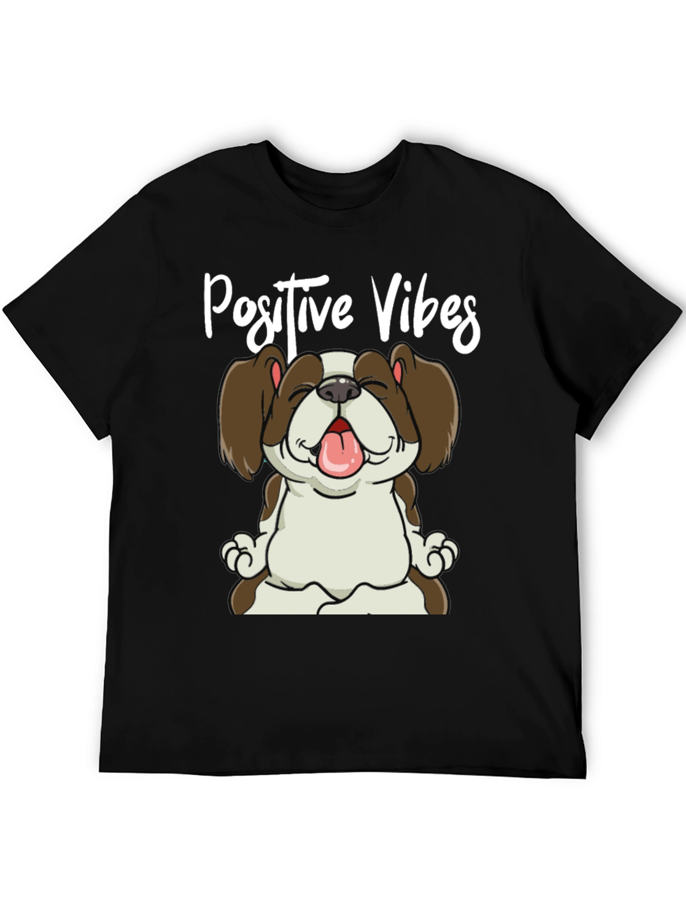 Positive Vibes Dog Graphic T-Shirt