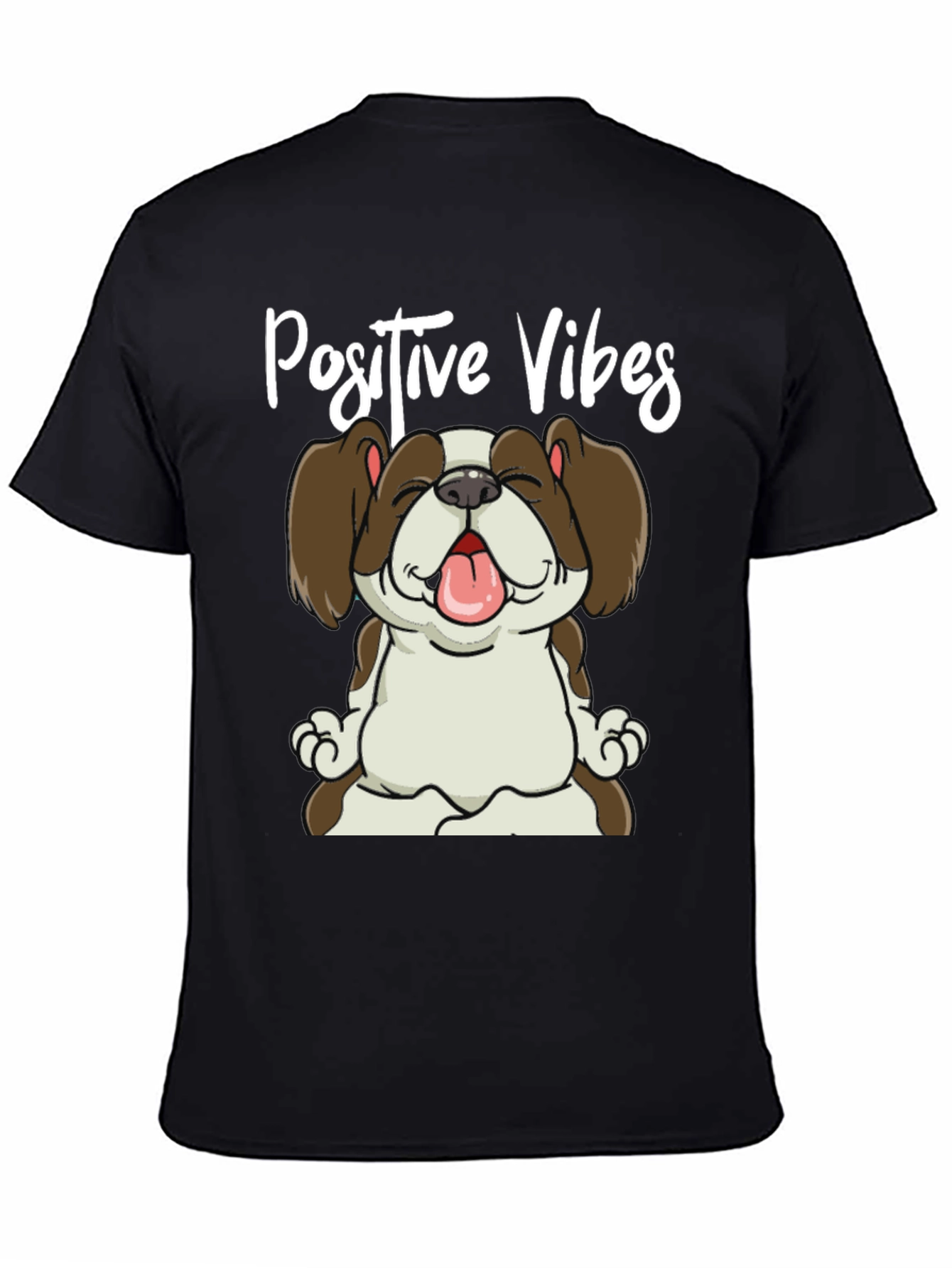 Positive Vibes Dog Graphic T-Shirt
