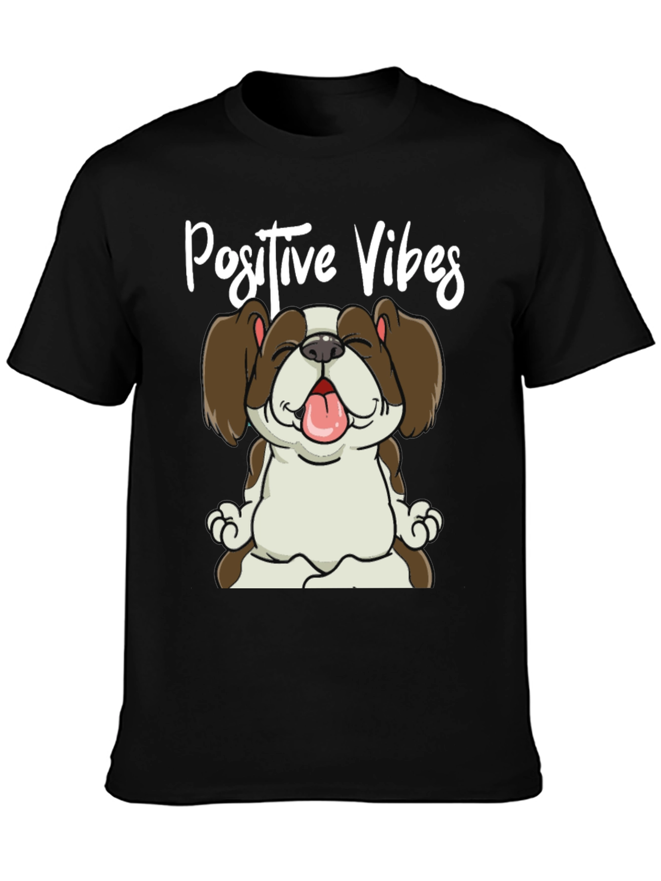 Positive Vibes Dog Graphic T-Shirt