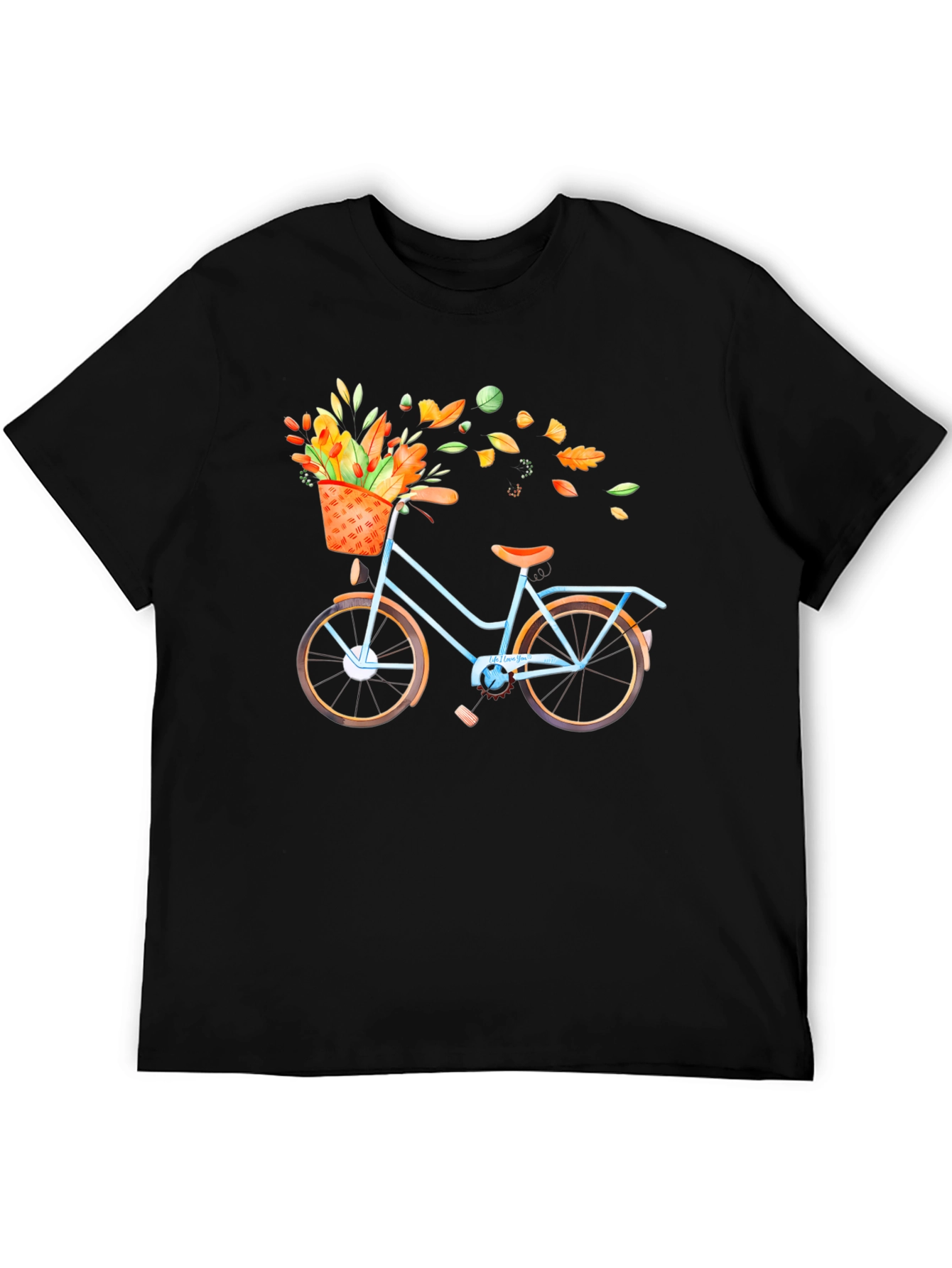 Bike with Fall Floral Basket Graphic Tee