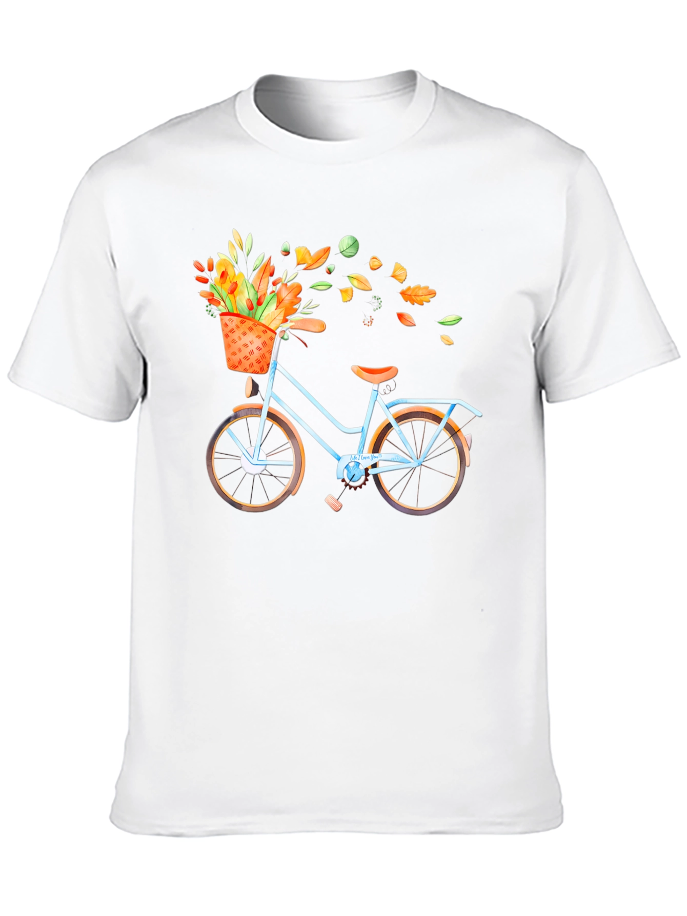Bike with Fall Floral Basket Graphic Tee