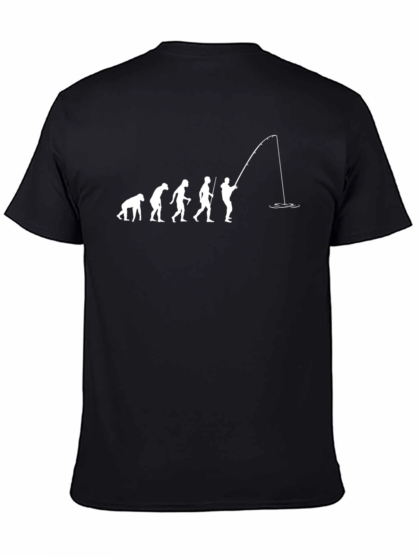 Evolution of Fishing Black T-Shirt