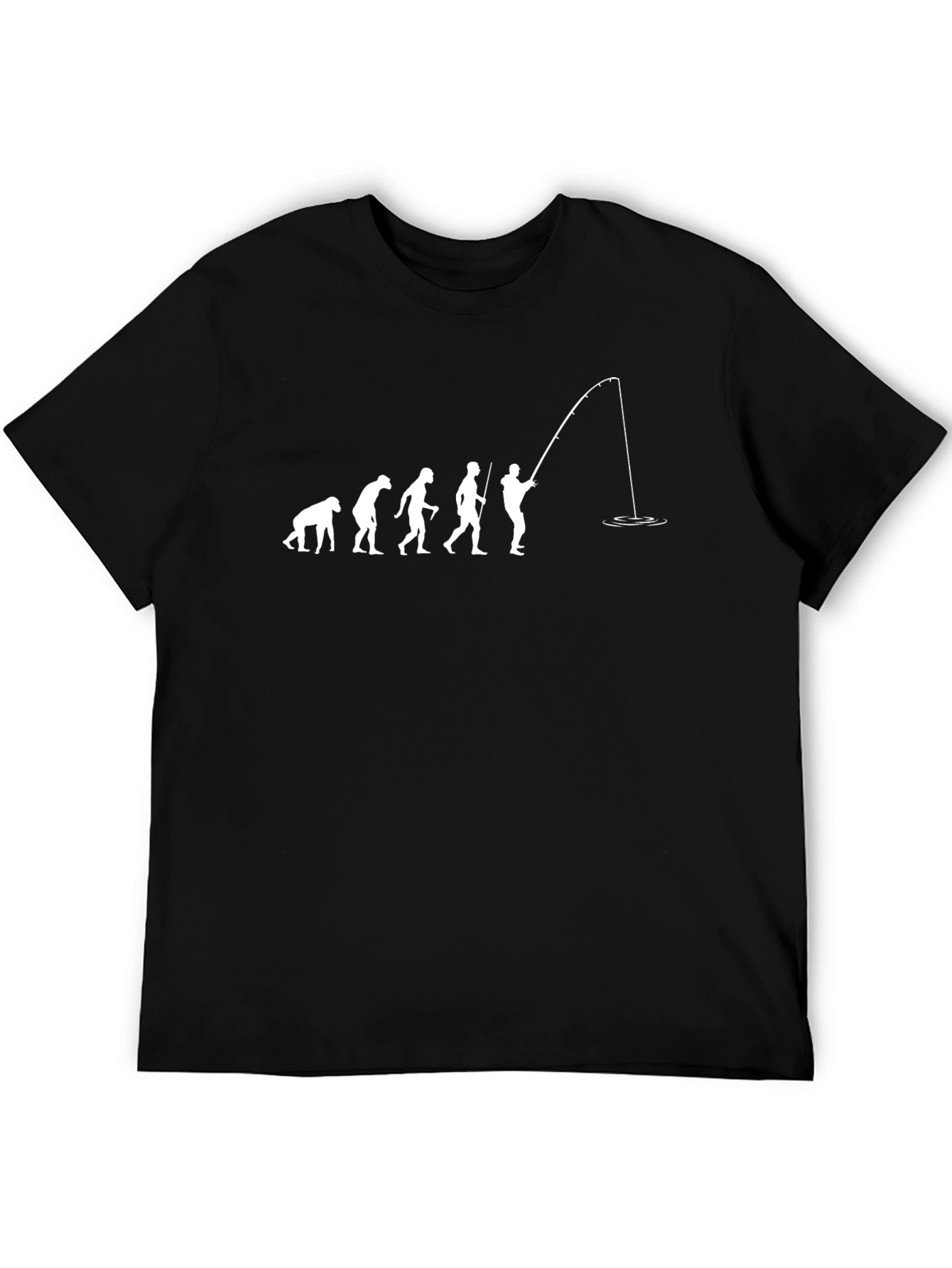 Evolution of Fishing Black T-Shirt