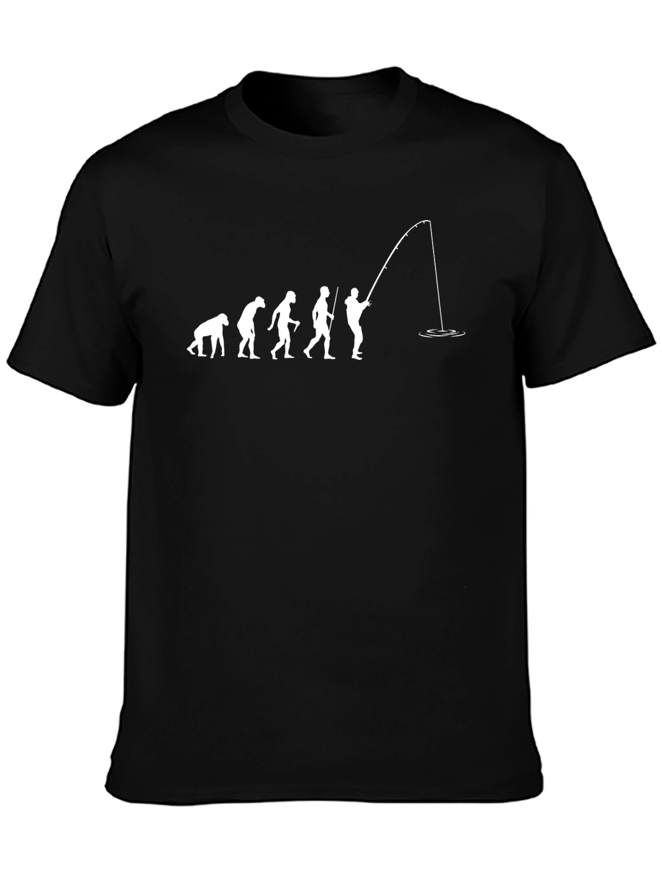 Evolution of Fishing Black T-Shirt