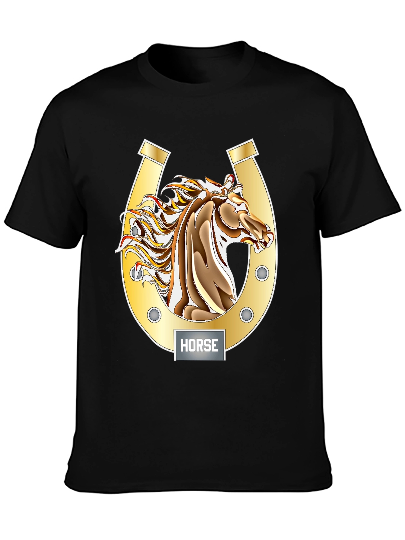 Horse Graphic Tee - Lucky Horseshoe Design