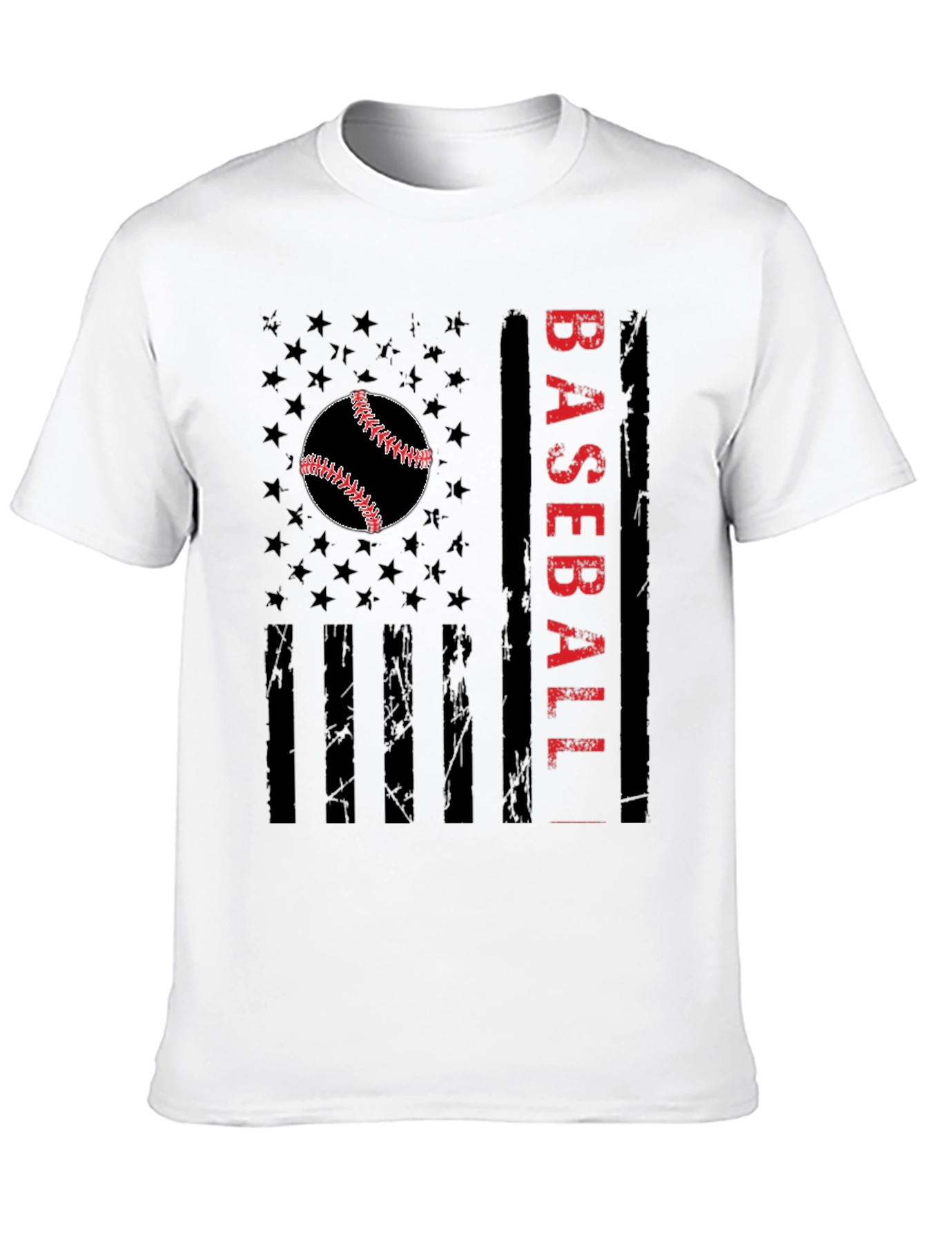 Baseball Flag Graphic Tee - Patriotic Sportswear