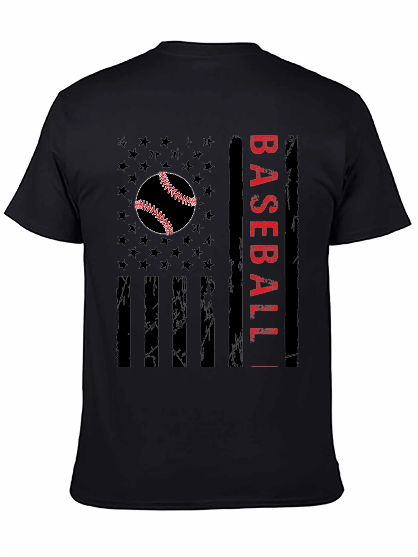 Baseball Flag Graphic Tee - Patriotic Sportswear
