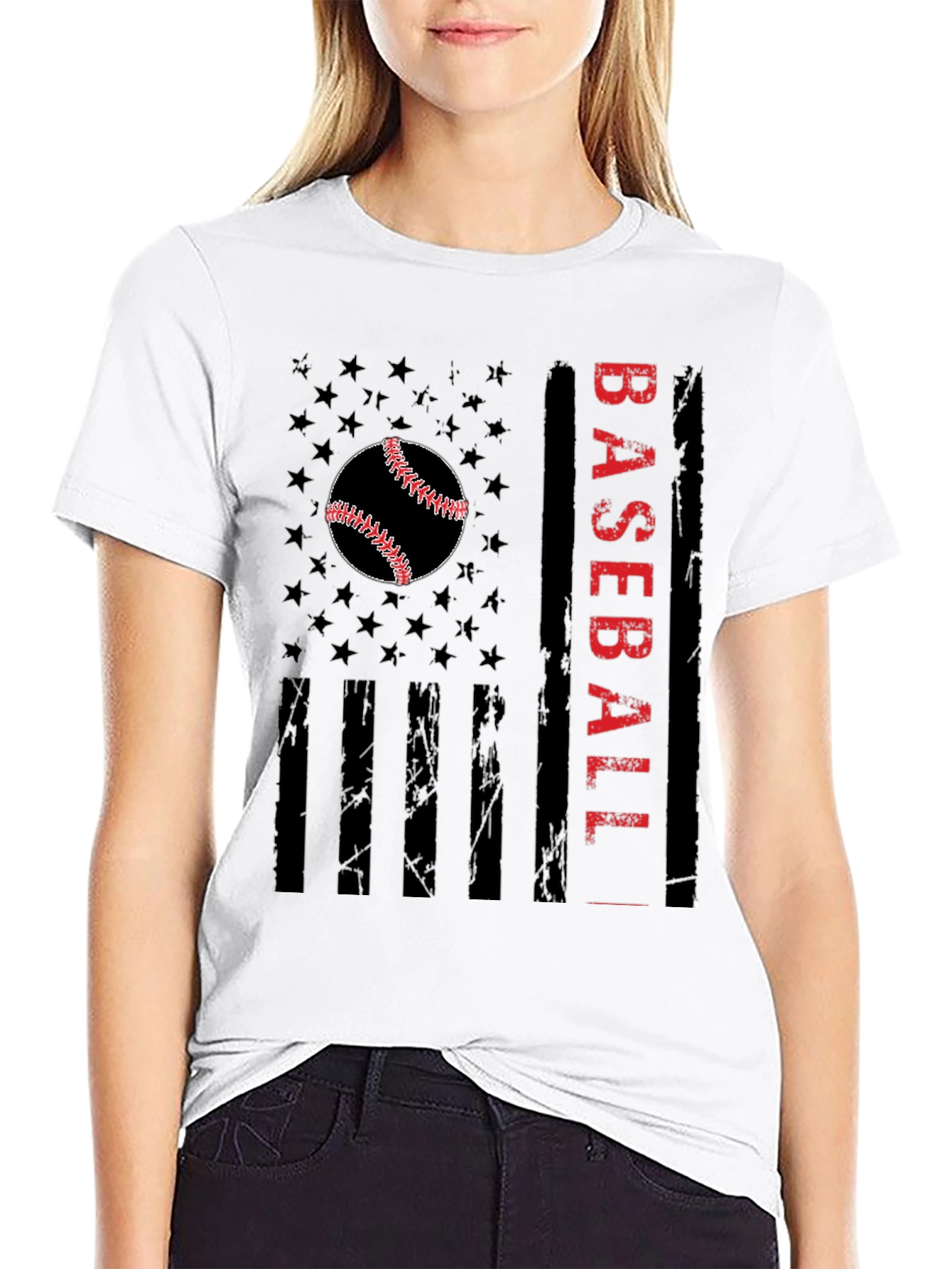Baseball Flag Graphic Tee - Patriotic Sportswear