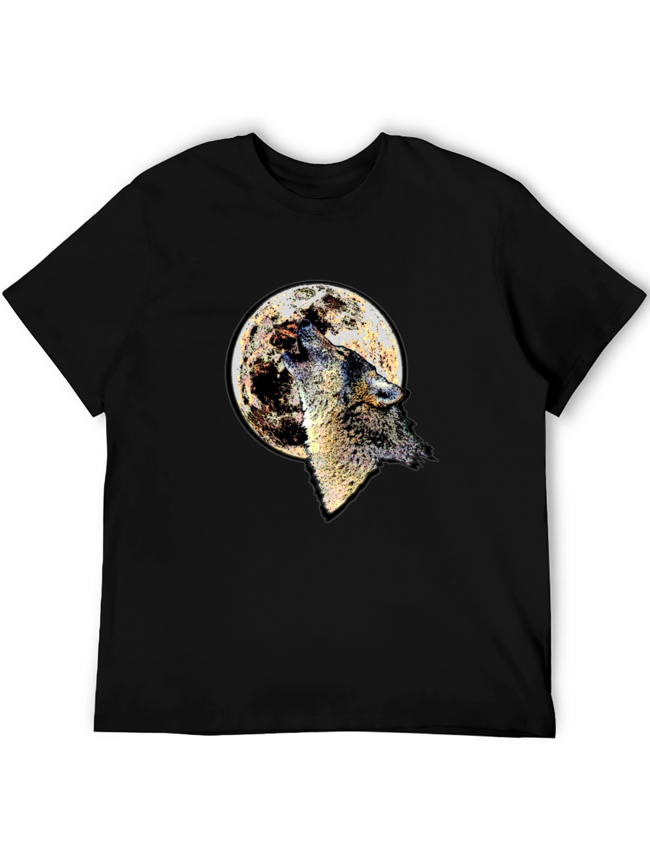 Wolf Moon Graphic Tee - Black Cotton Blend