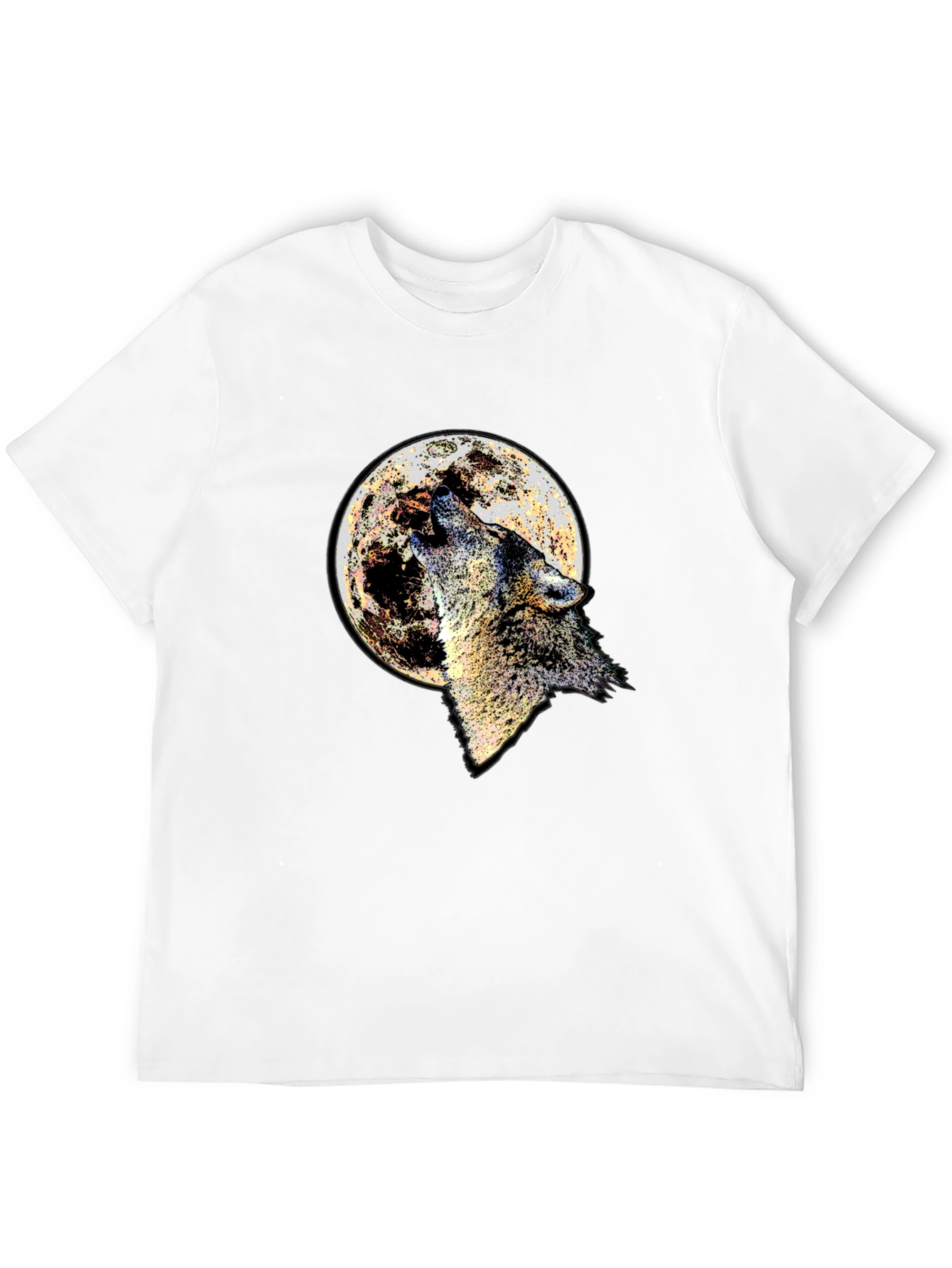 Wolf Moon Graphic Tee - Black Cotton Blend