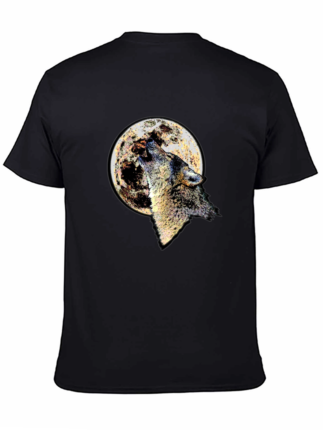 Wolf Moon Graphic Tee - Black Cotton Blend