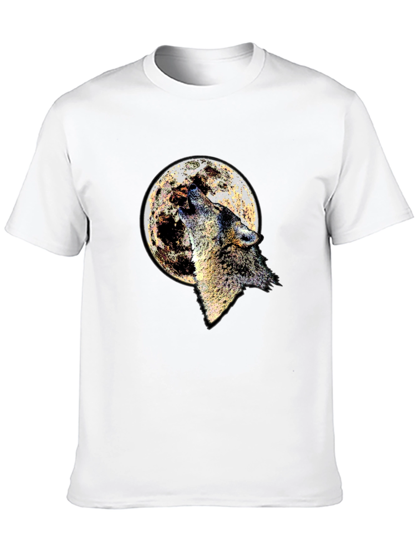 Wolf Moon Graphic Tee - Black Cotton Blend