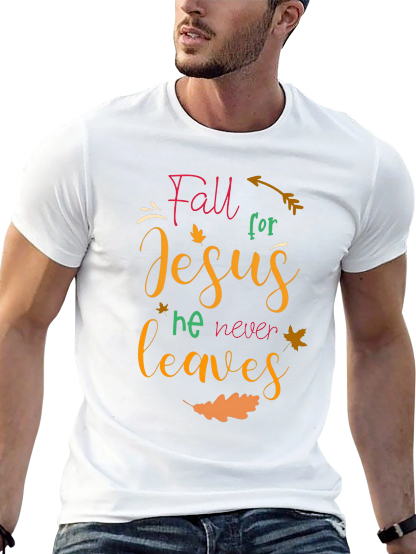Fall for Jesus Black Christian T-Shirt