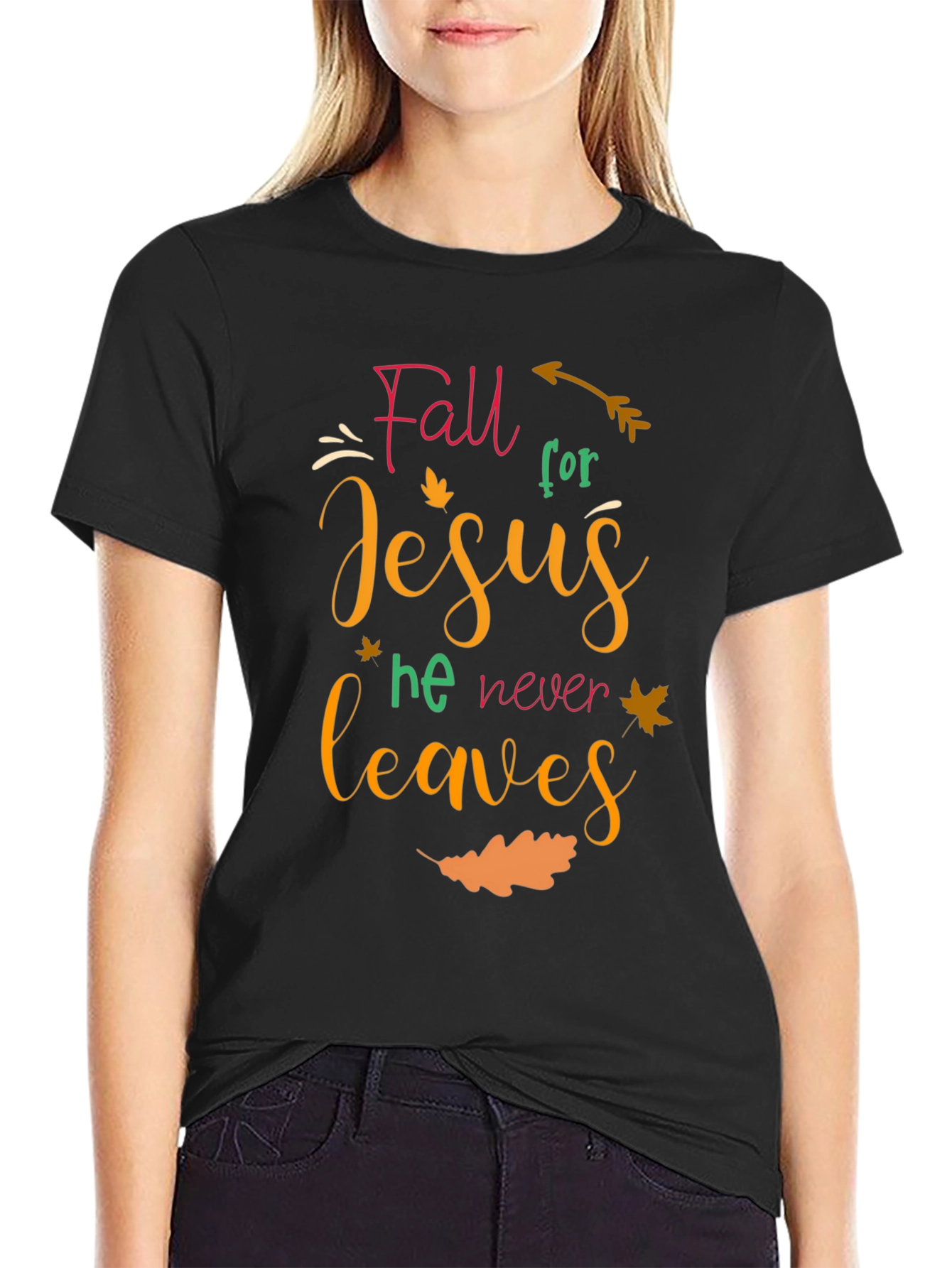 Fall for Jesus Black Christian T-Shirt
