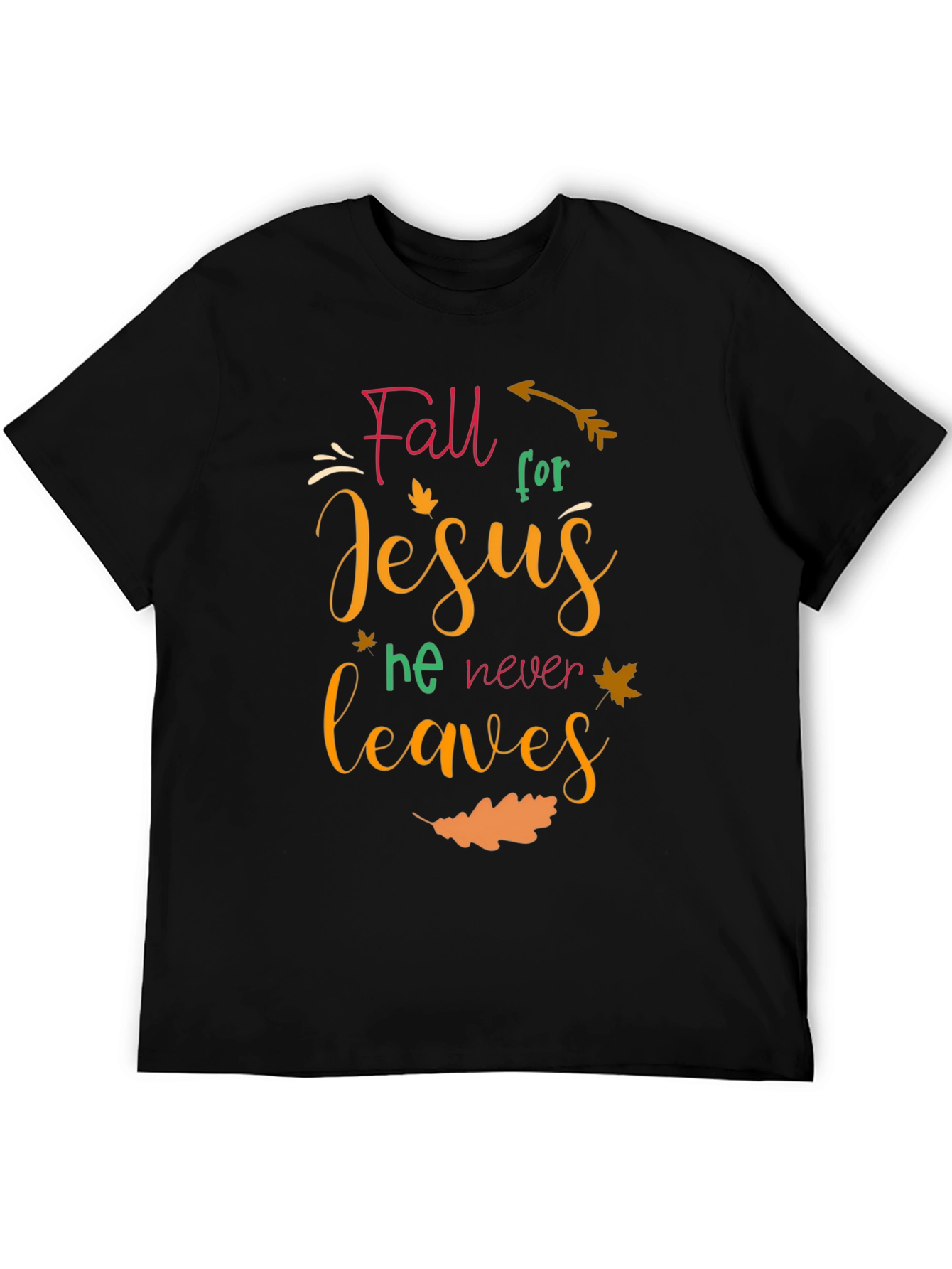 Fall for Jesus Black Christian T-Shirt
