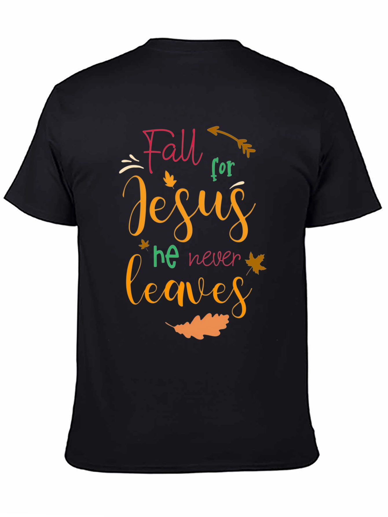 Fall for Jesus Black Christian T-Shirt