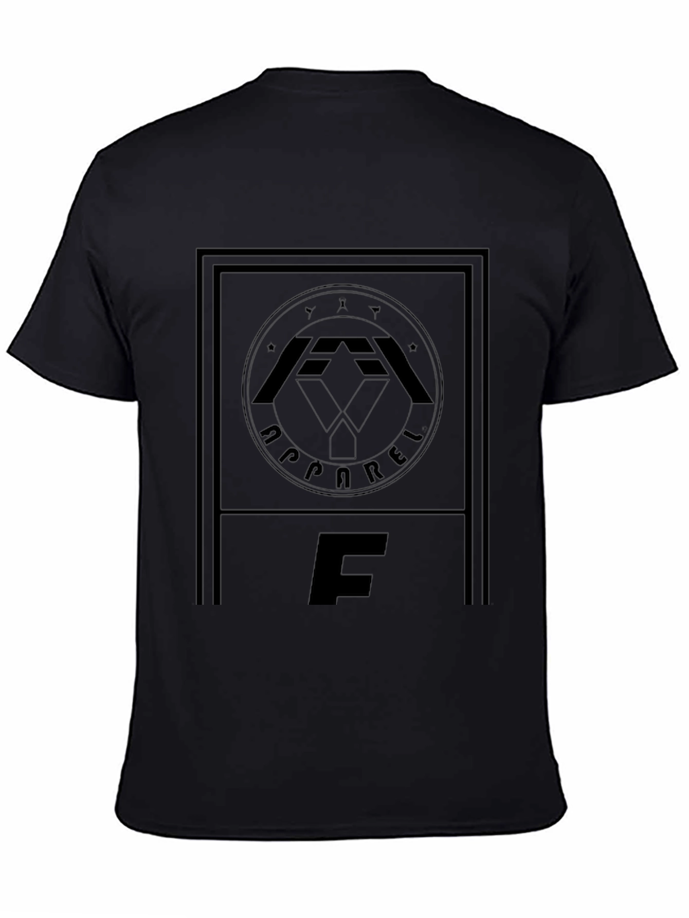 Black Graphic T-Shirt with Bold Letter F