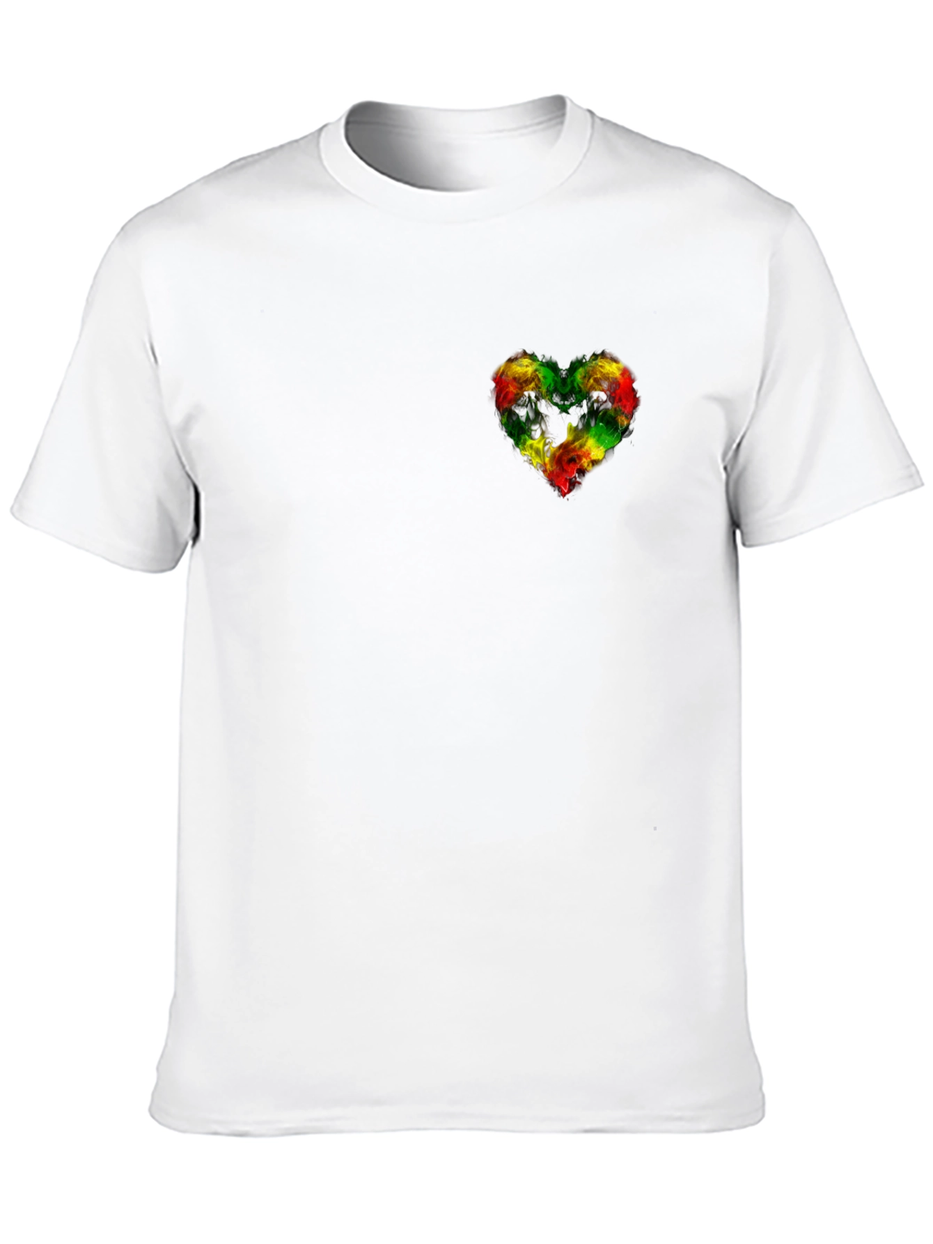 Rasta Heart Black T-Shirt - Reggae Love Tee