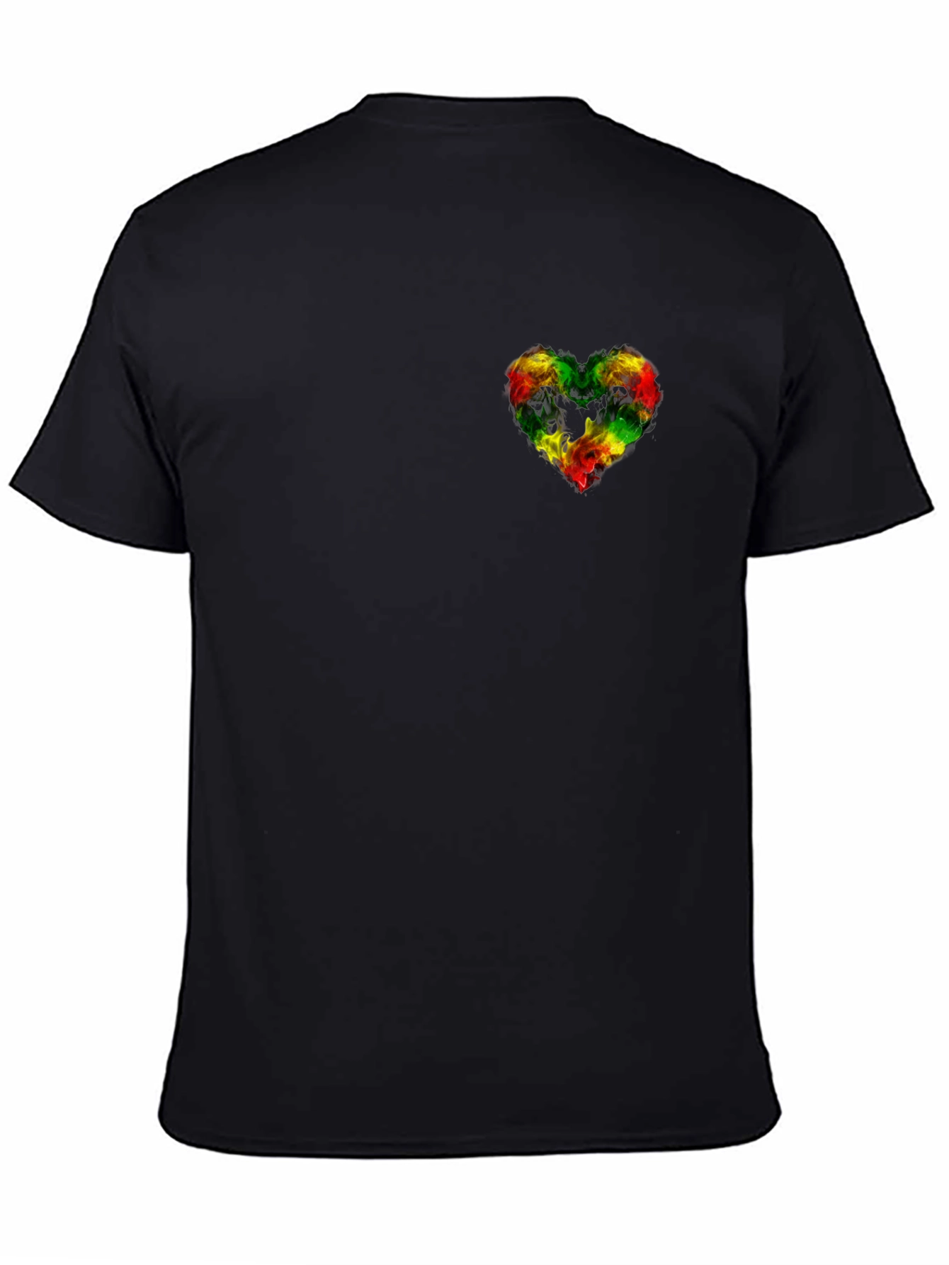 Rasta Heart Black T-Shirt - Reggae Love Tee