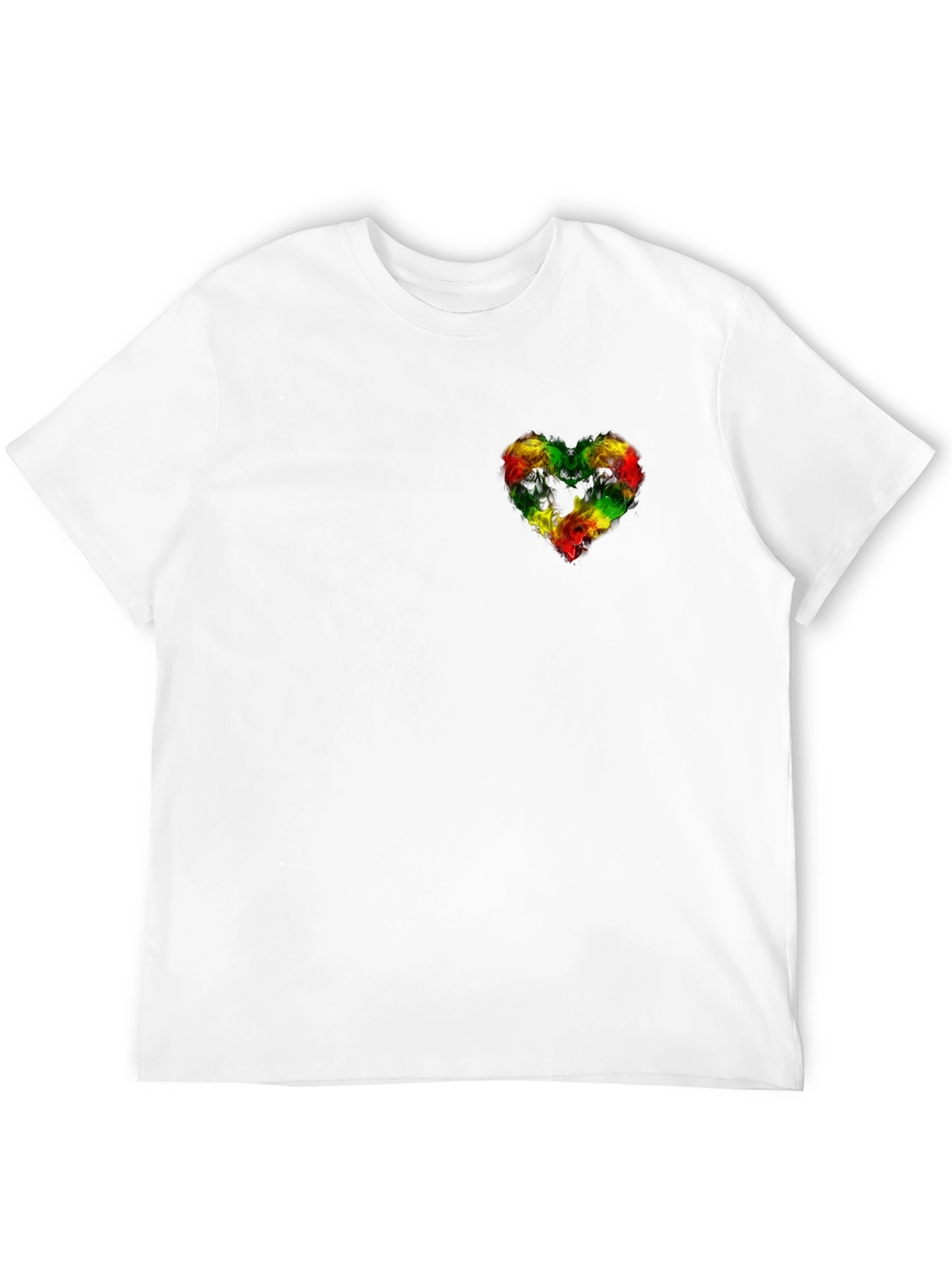 Rasta Heart Black T-Shirt - Reggae Love Tee