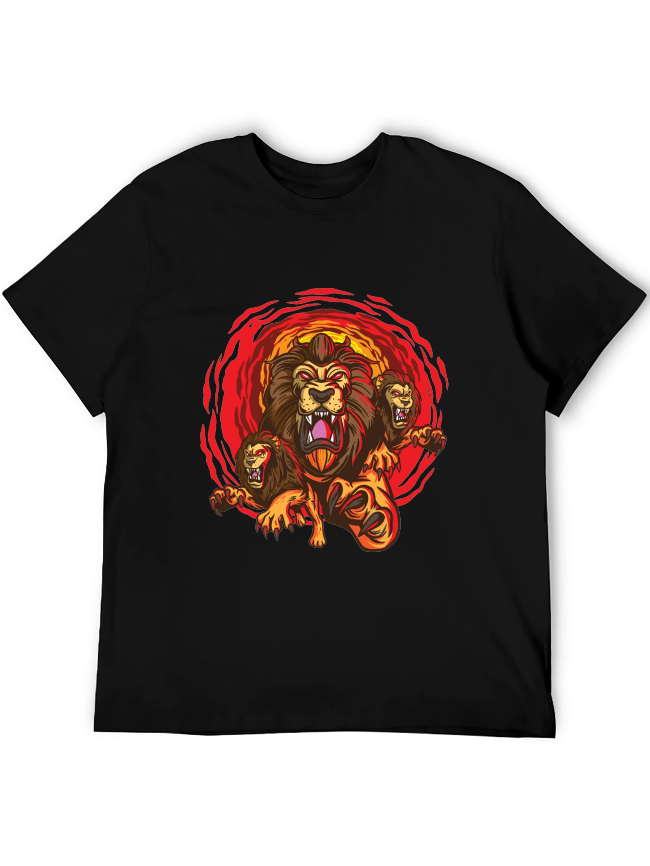 Mens Lion Graphic Tee - Bold & Unique Design