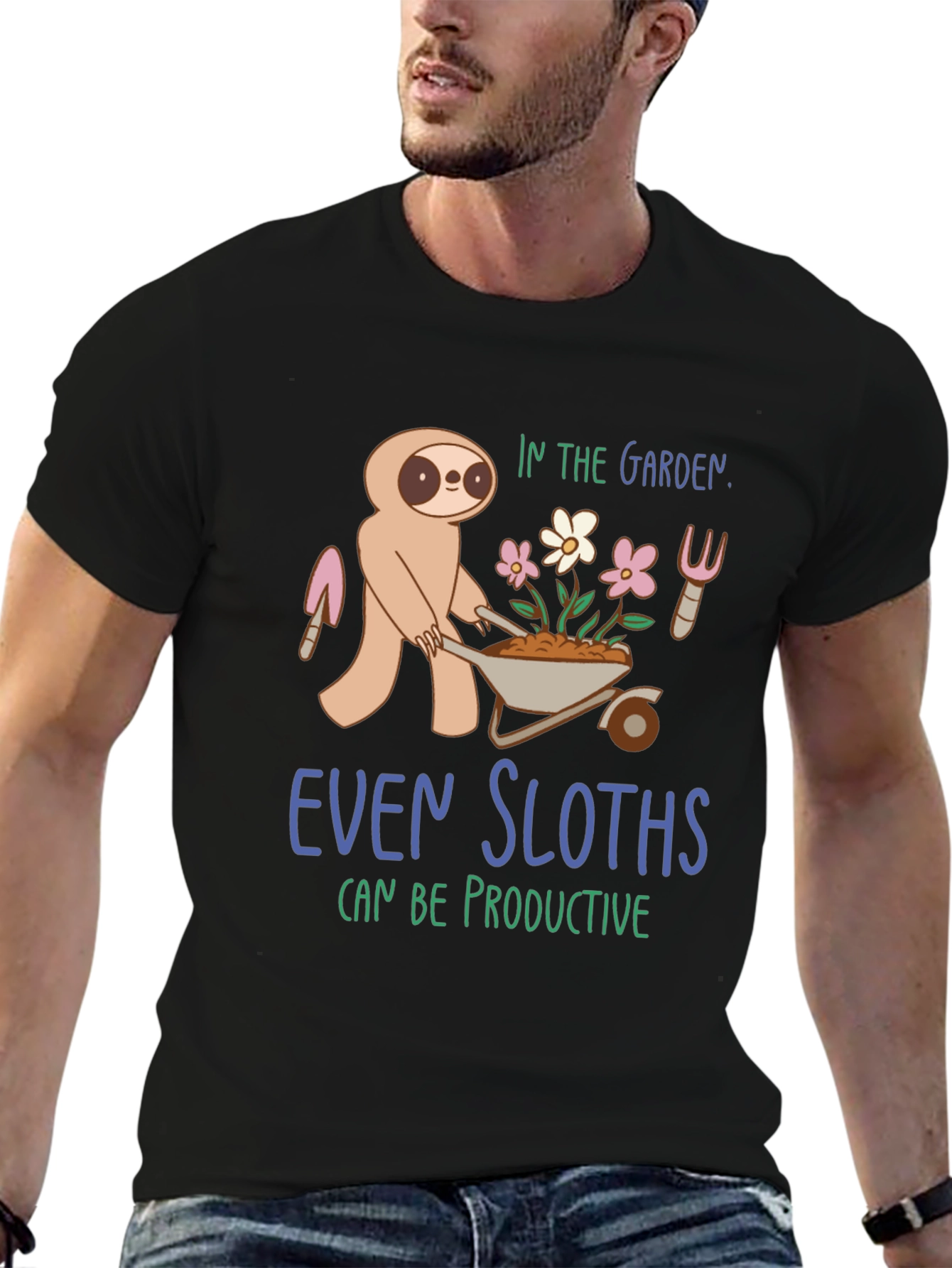 Sloth in the Garden Graphic T-Shirt