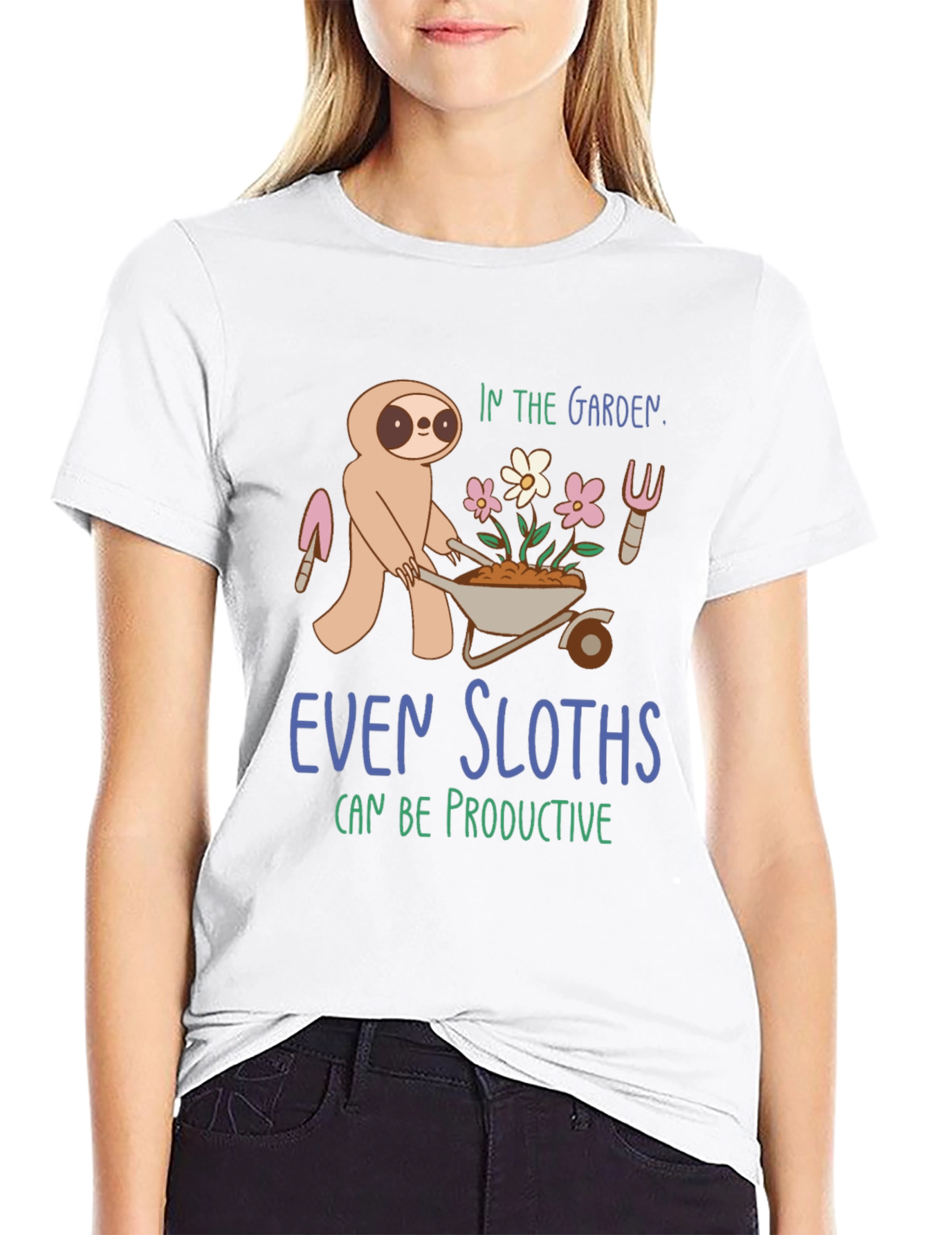 Sloth in the Garden Graphic T-Shirt