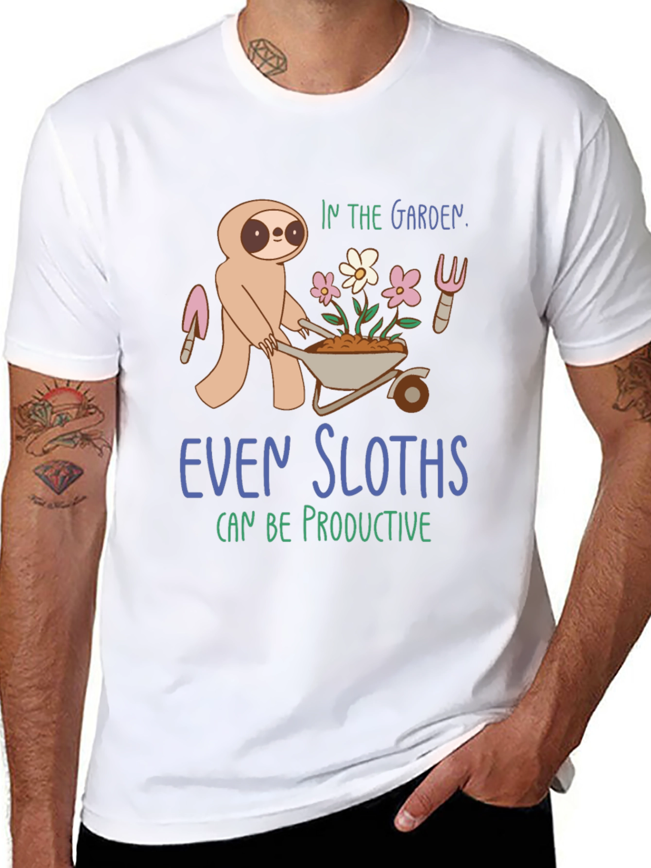 Sloth in the Garden Graphic T-Shirt