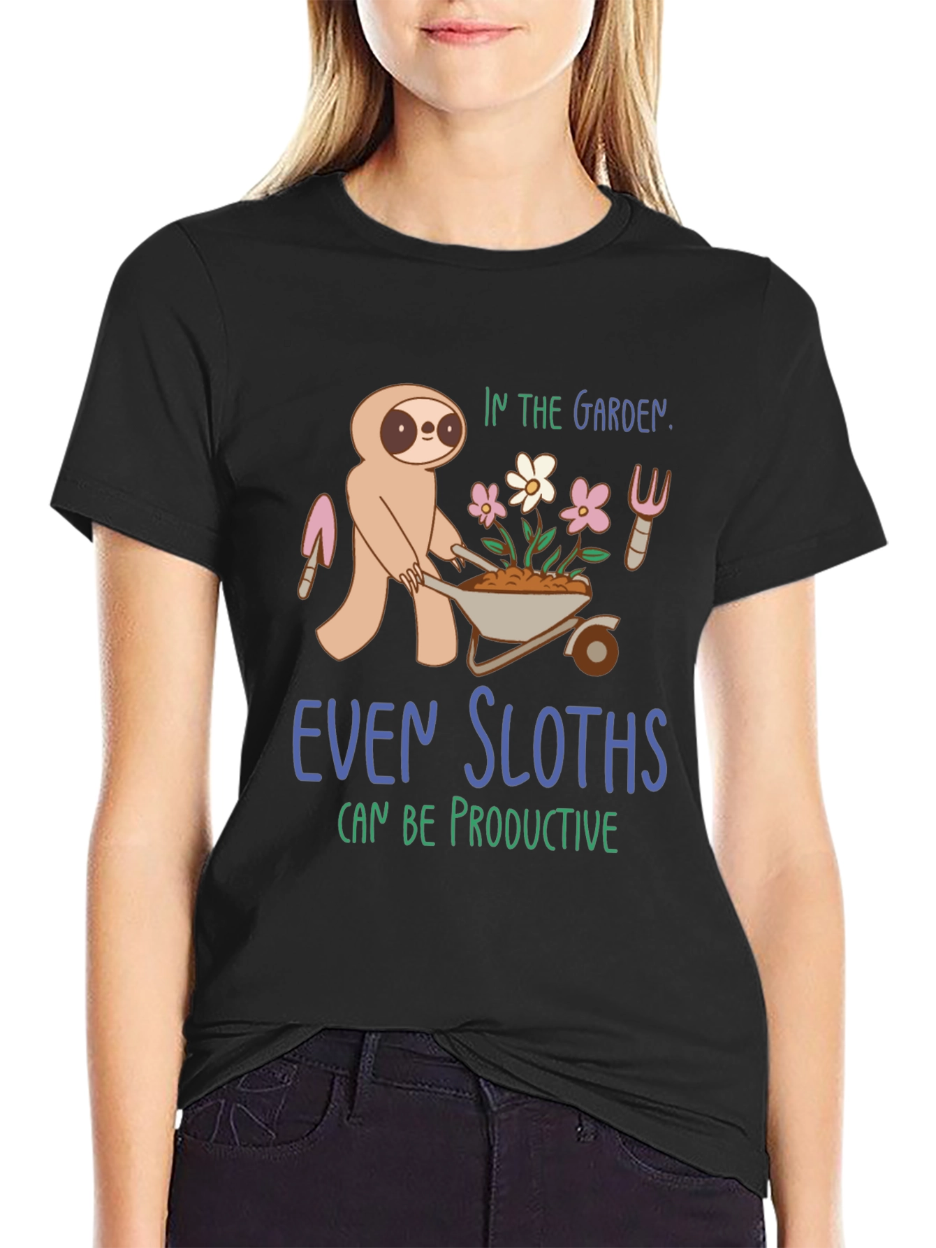 Sloth in the Garden Graphic T-Shirt
