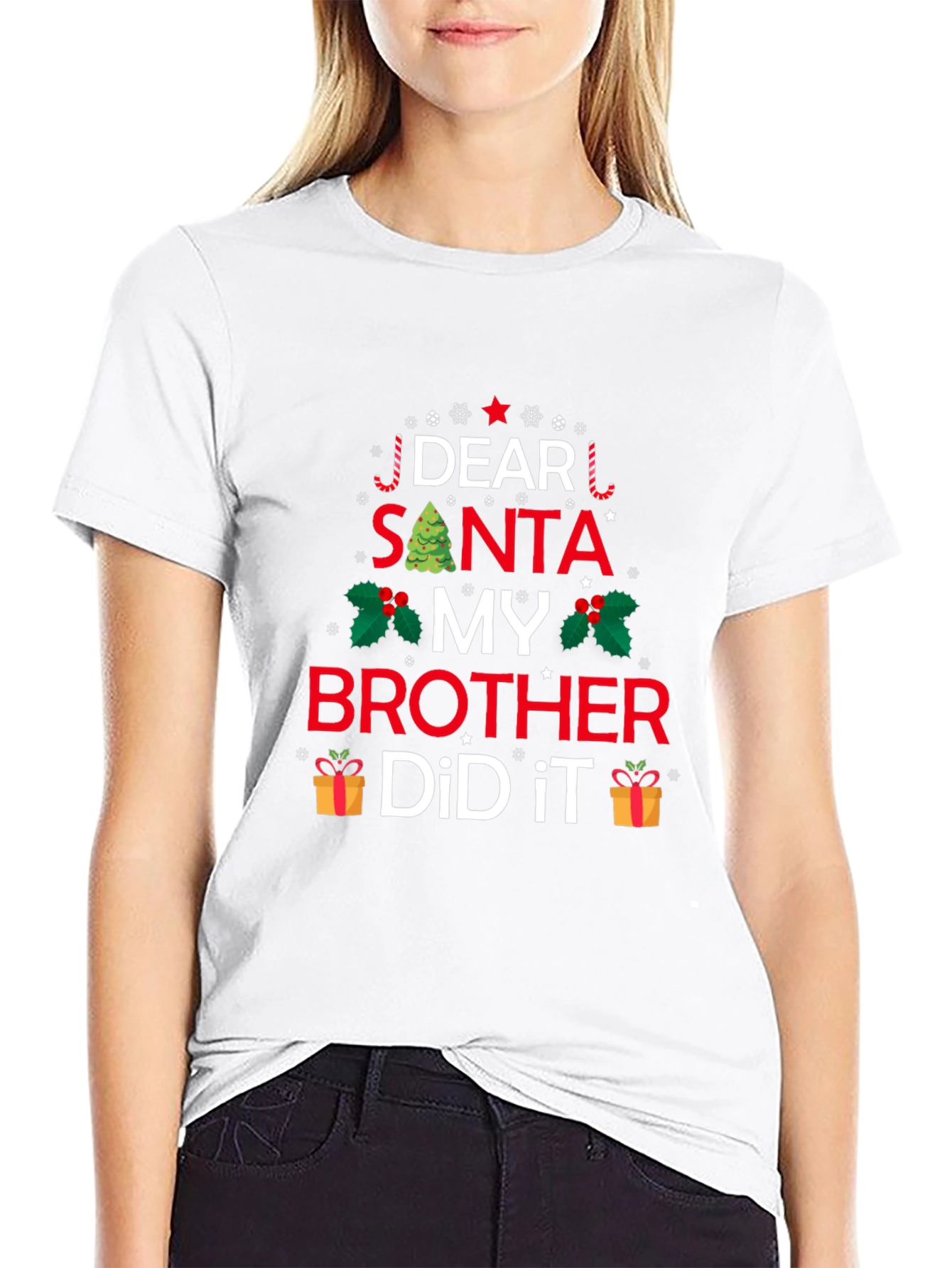 Dear Santa My Brother Did It Christmas T-Shirt